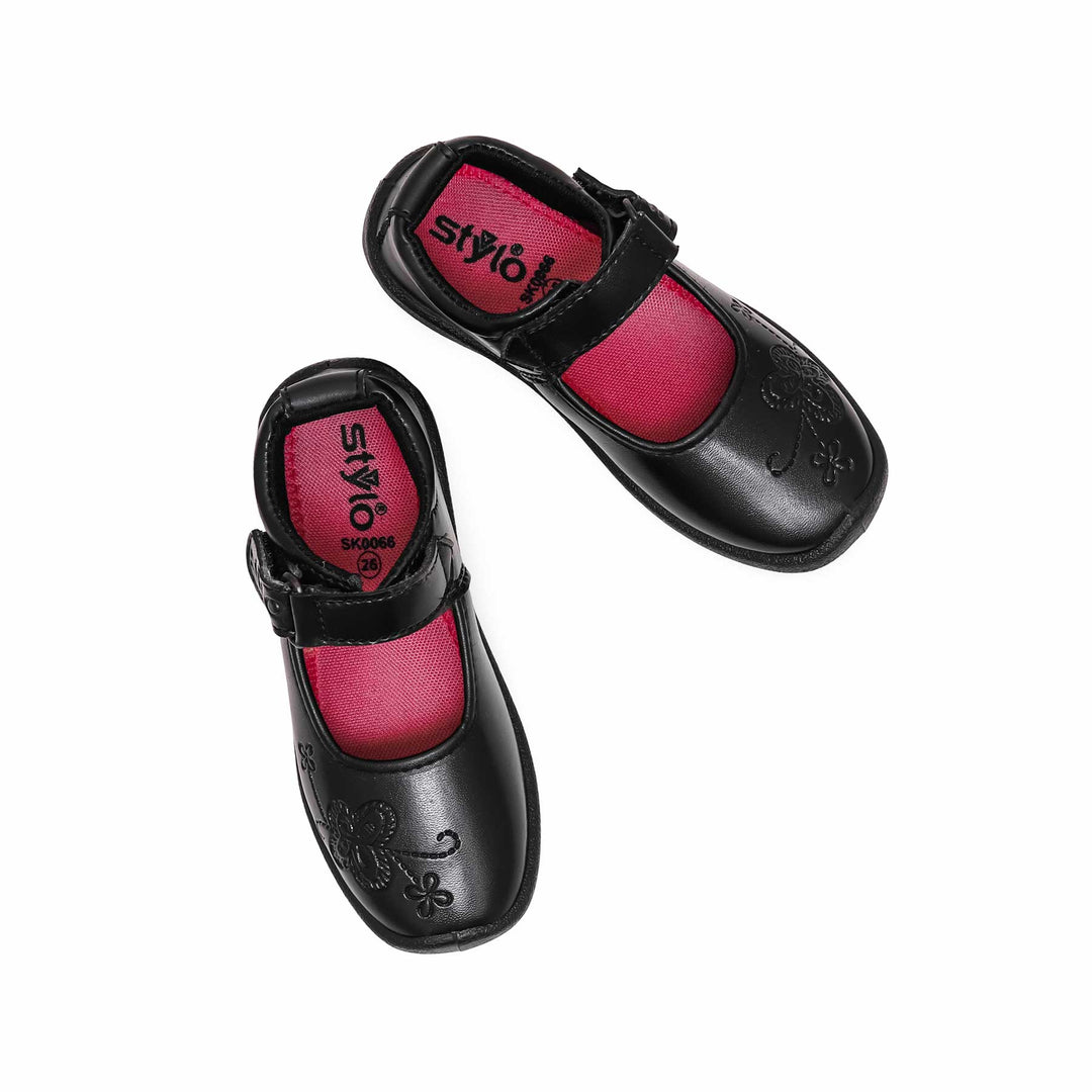 Girls Black School Shoes SK0066