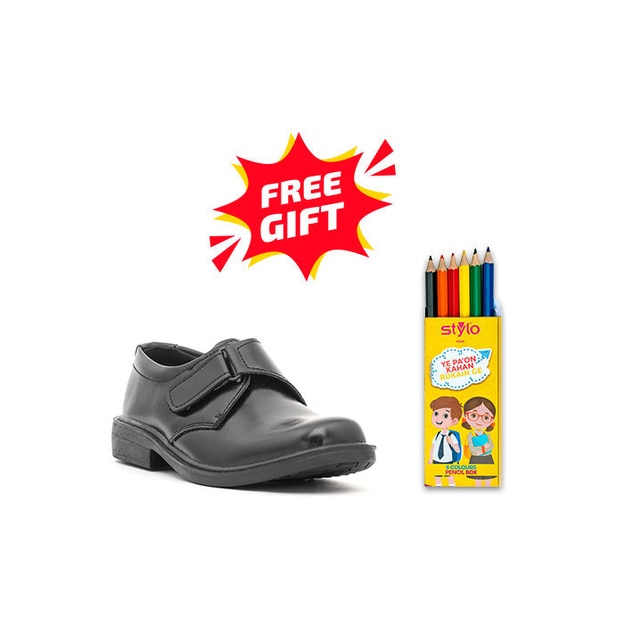 Boys Black School Shoes SK1055