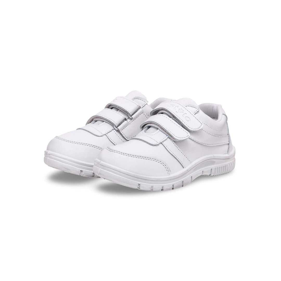 Boys White School Shoes SK1073