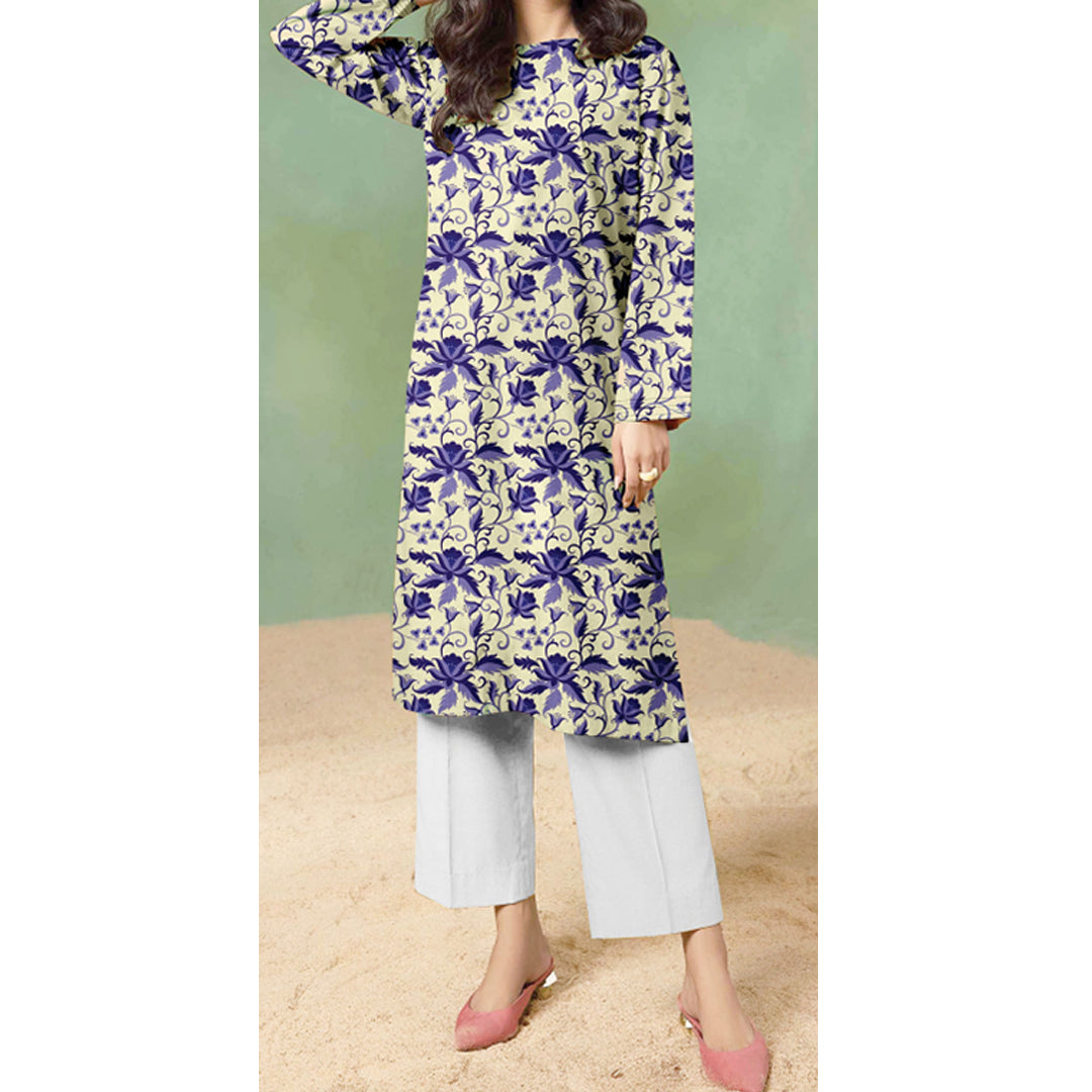 1PC- Unstitched Digital Printed Lawn Shirt US5003