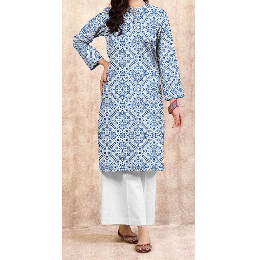 1PC- Unstitched Digital Printed Lawn Shirt US5014