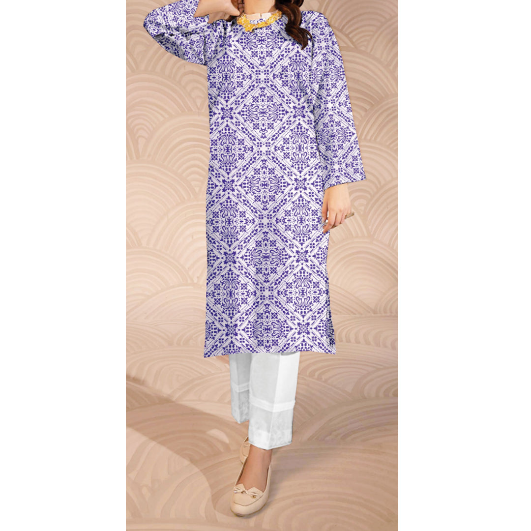 1PC- Unstitched Digital Printed Lawn Shirt US5015