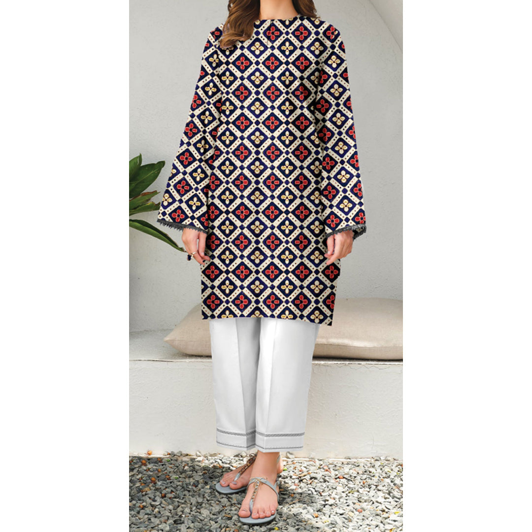 1PC- Unstitched Digital Printed Cambric Shirt US5028