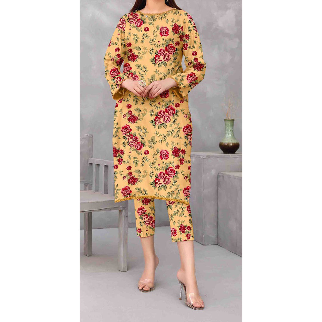 2PC- Unstitched Digital Printed Cambric Suit US5031