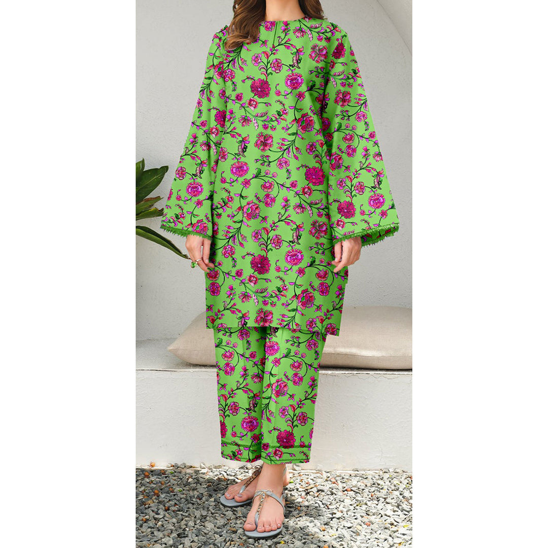 2PC- Unstitched Digital Printed Cambric Suit US5035