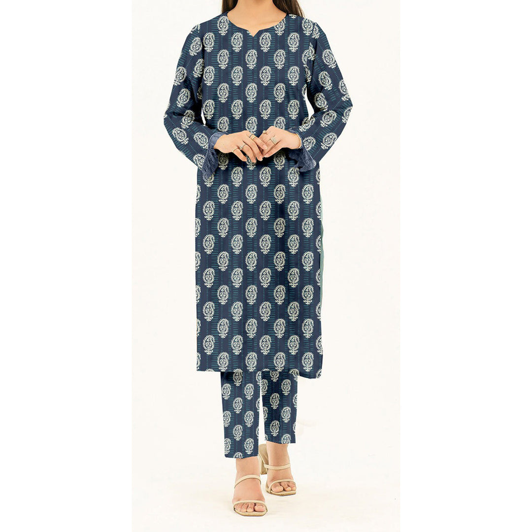 2PC- Unstitched Digital Printed Blended Cotton Suit US5058