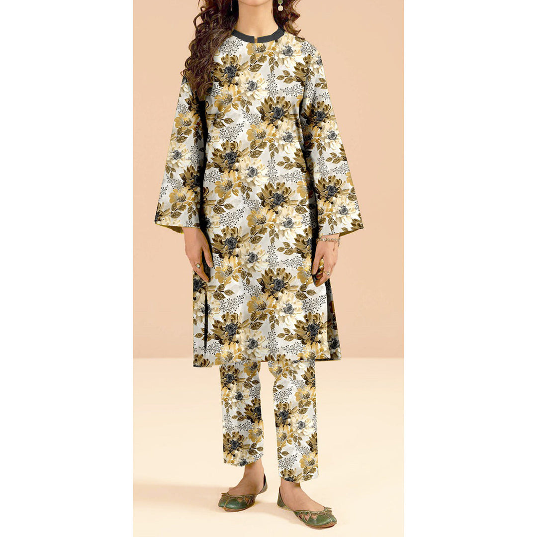 2PC- Unstitched Digital Printed Blended Cotton Suit US5069