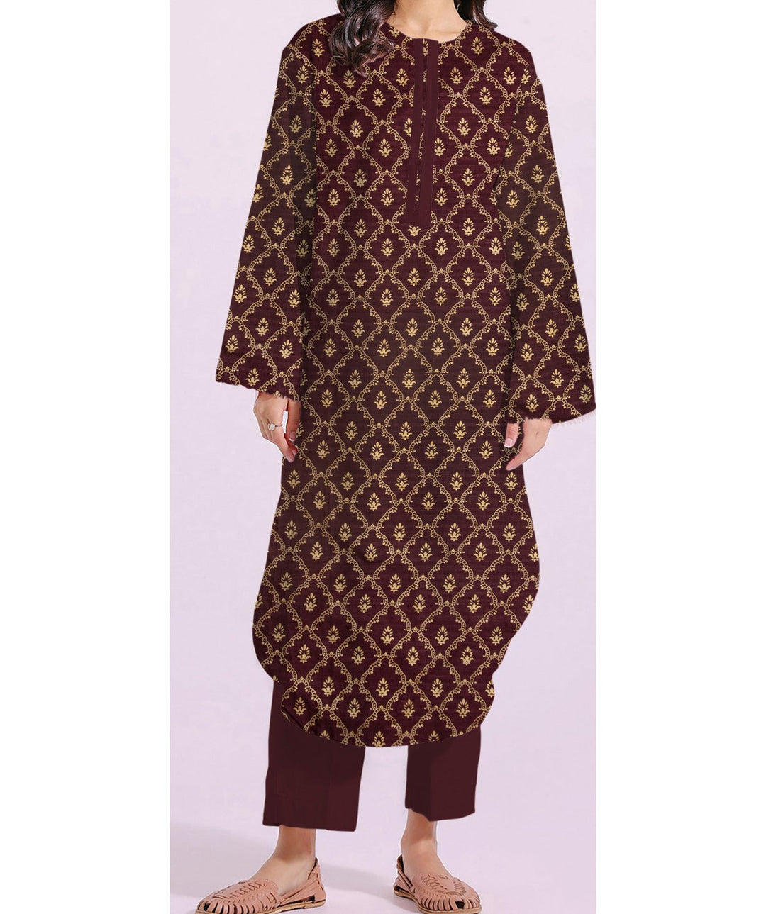 1PC- Unstitched Screen Printed Cotton Shirt US5124