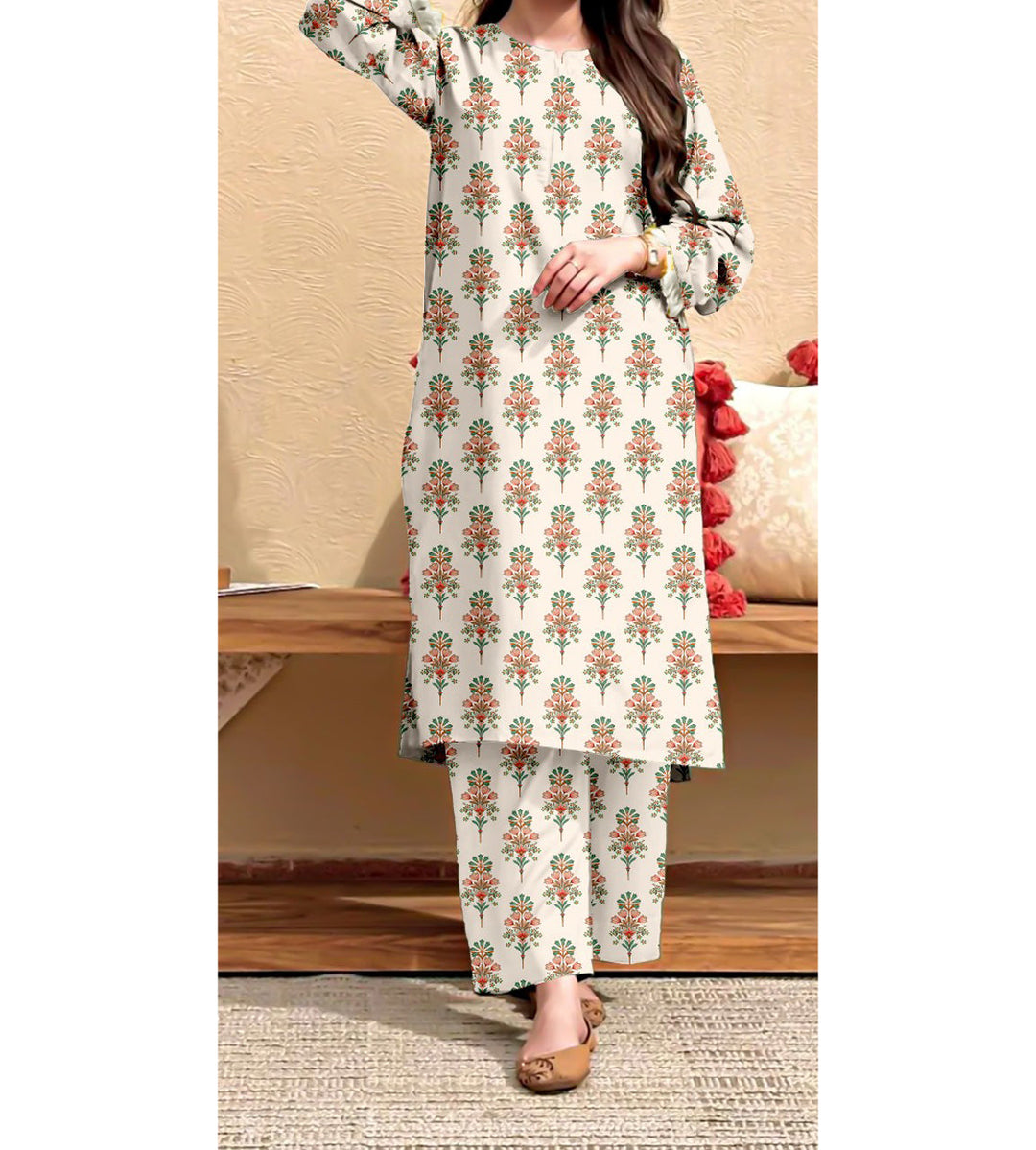 2PC- Unstitched Digital Printed Lawn Suit US5150