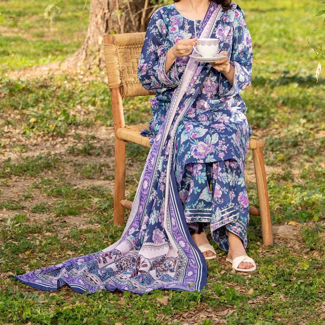3PC- Unstitched Digital Printed Lawn Suit US5154