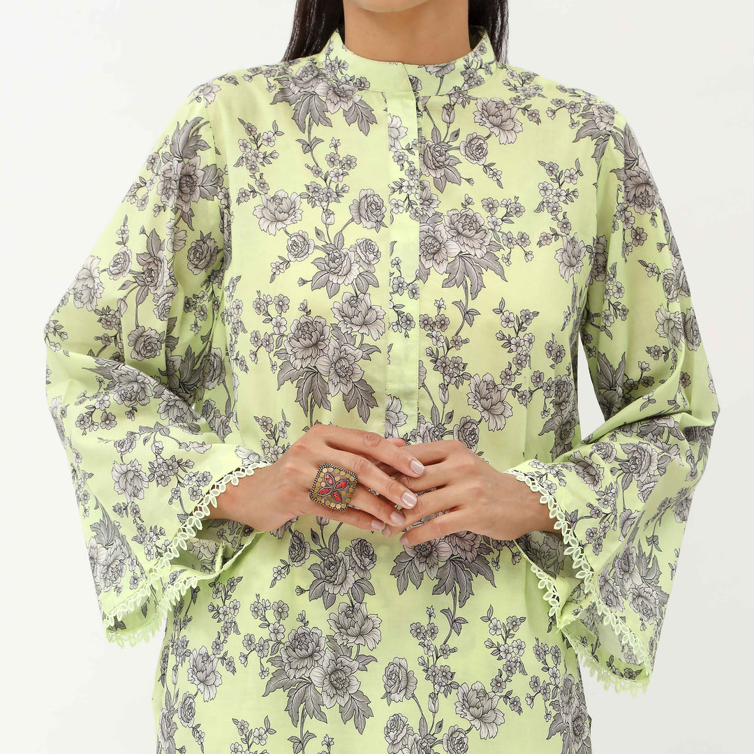 3PC- Unstitched Ebroidered Lawn Suit US5448