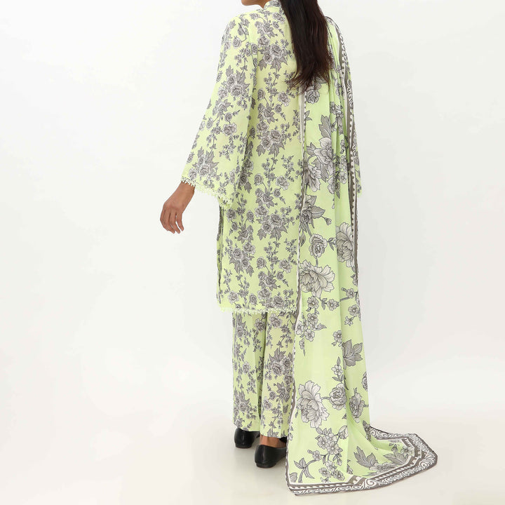 3PC- Unstitched Ebroidered Lawn Suit US5448