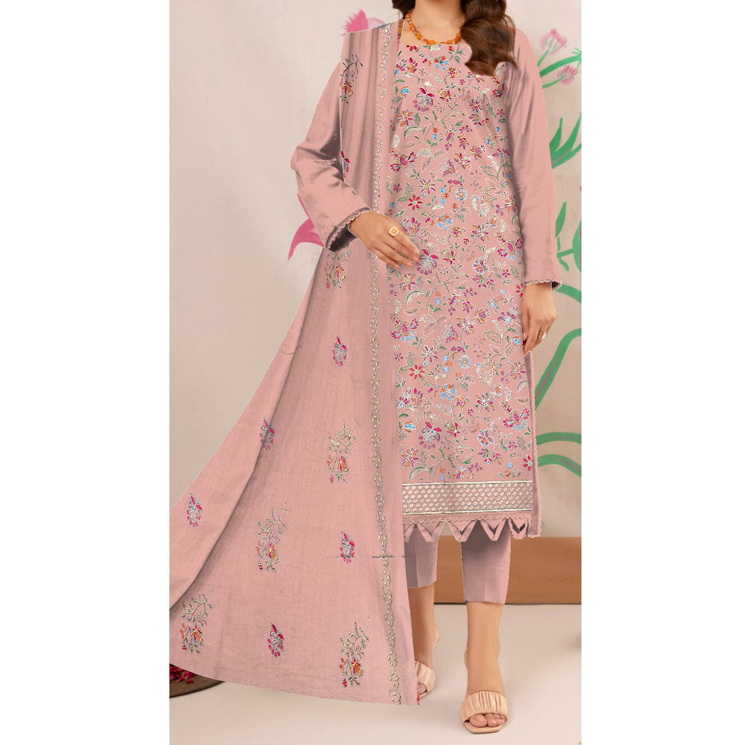 3PC- Unstitched Embroidered Lawn Suit US5170