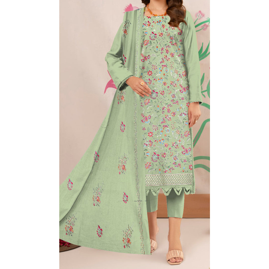 3PC- Unstitched Embroidered Lawn Suit US5171