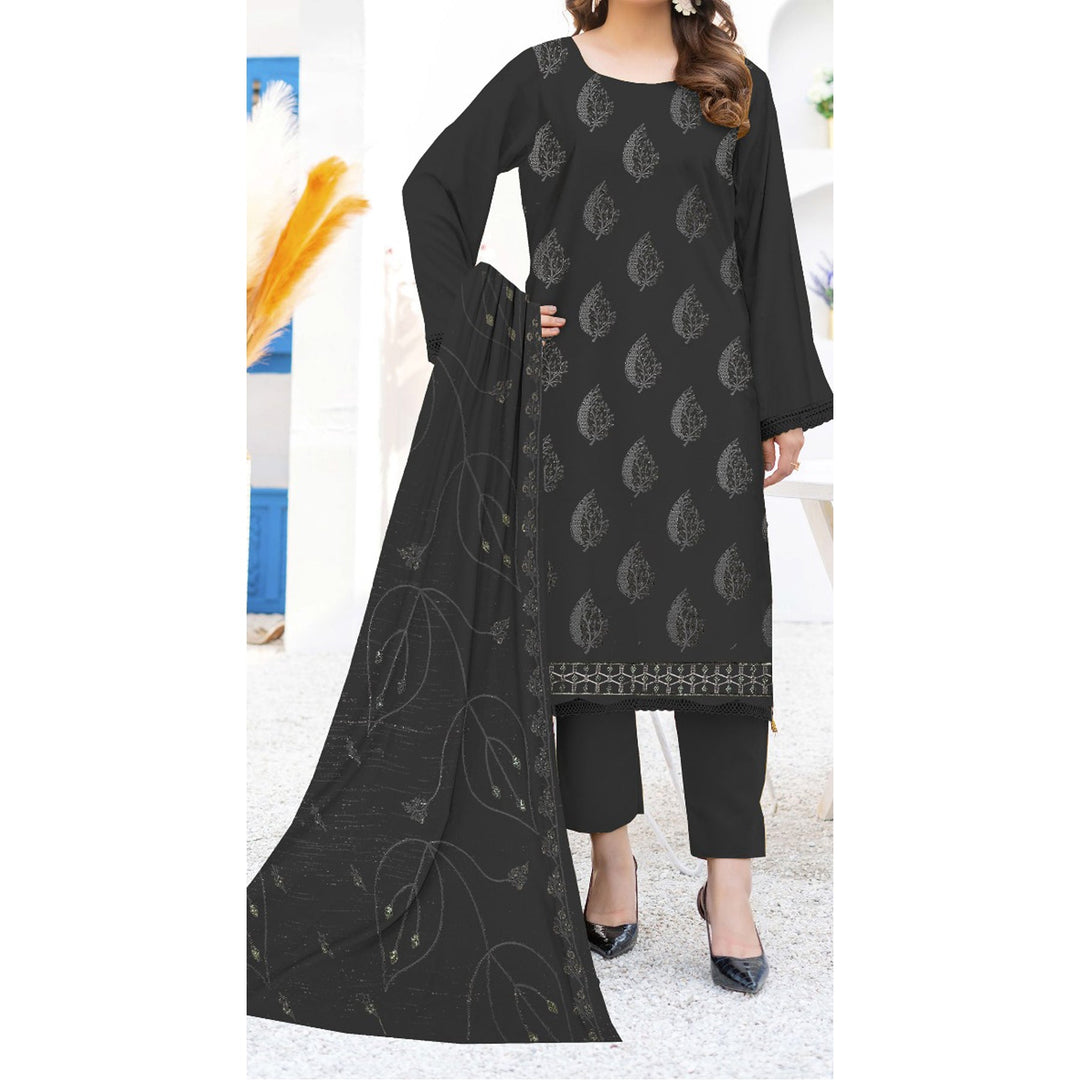 3PC- Unstitched Embroidered Lawn Suit US5231