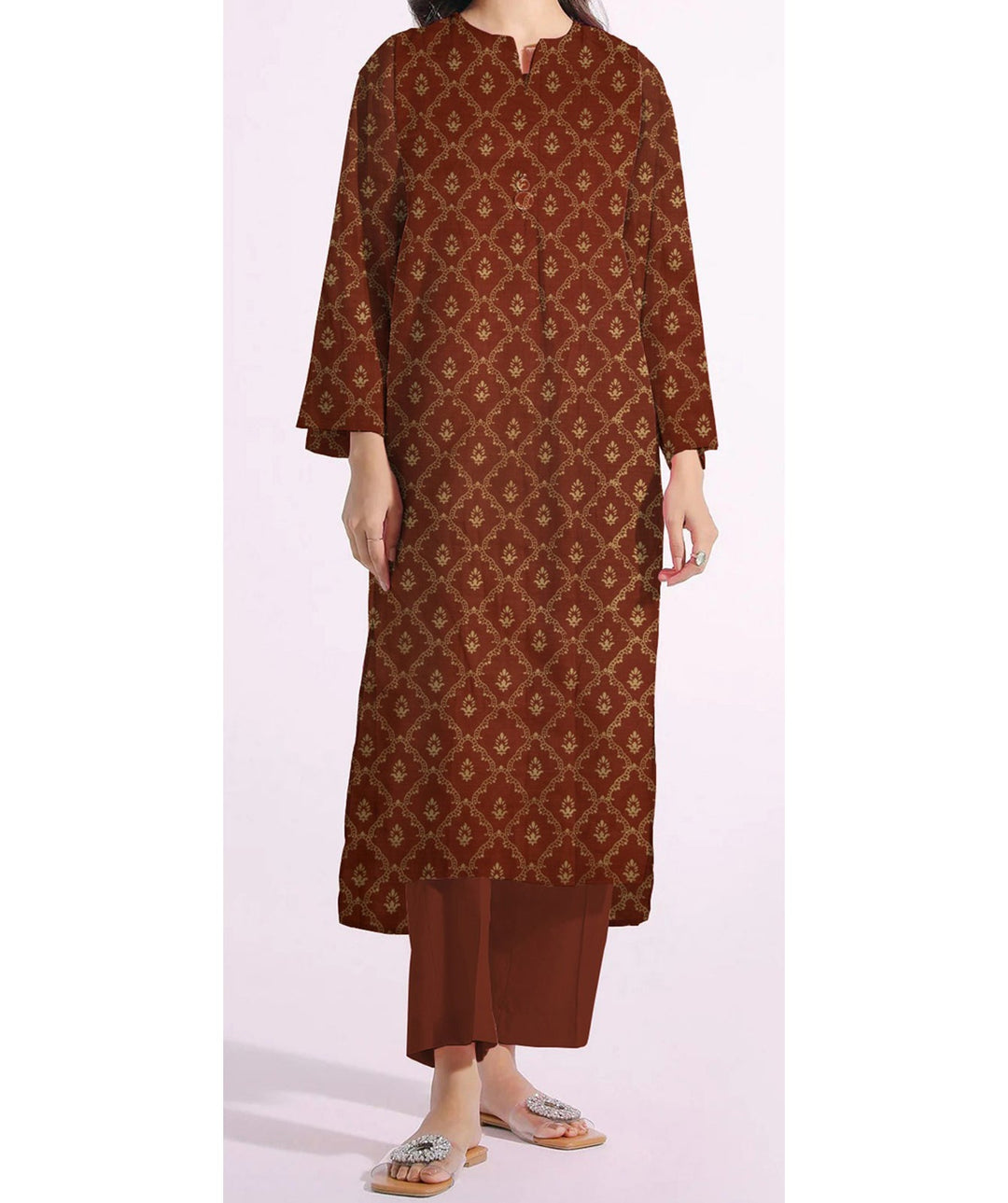 1PC- Unstitched Screen Printed Cotton Shirt US5251