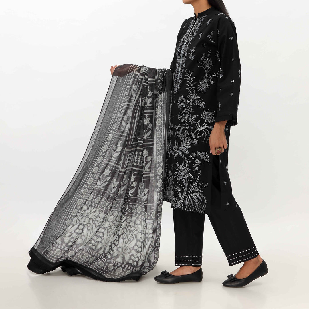 3PC- Unstitched Ebroidered Lawn Suit US5448
