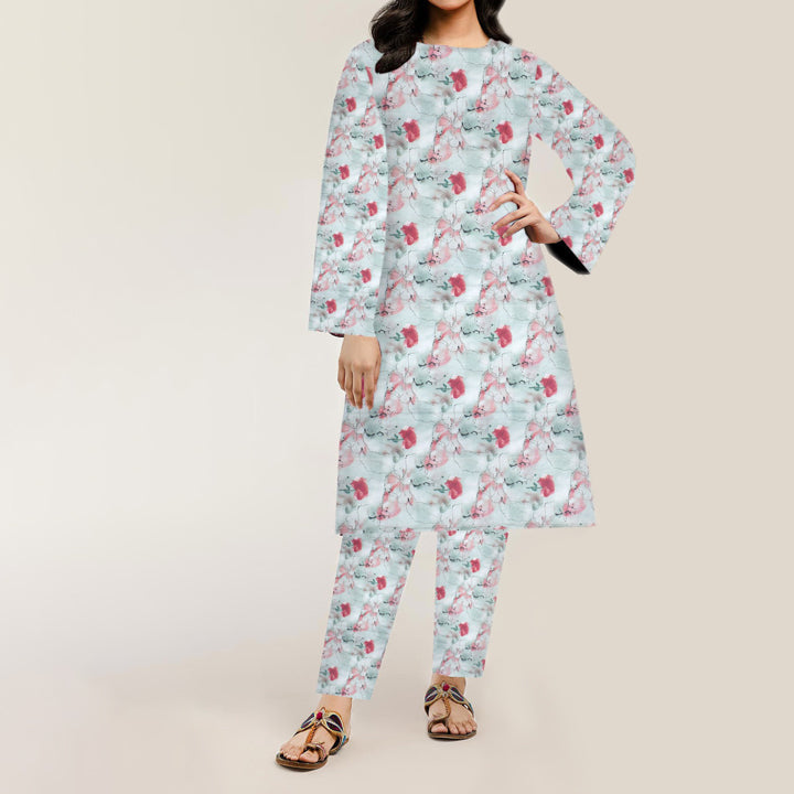 2PC- Digital Printed Cambric Suit PW3467