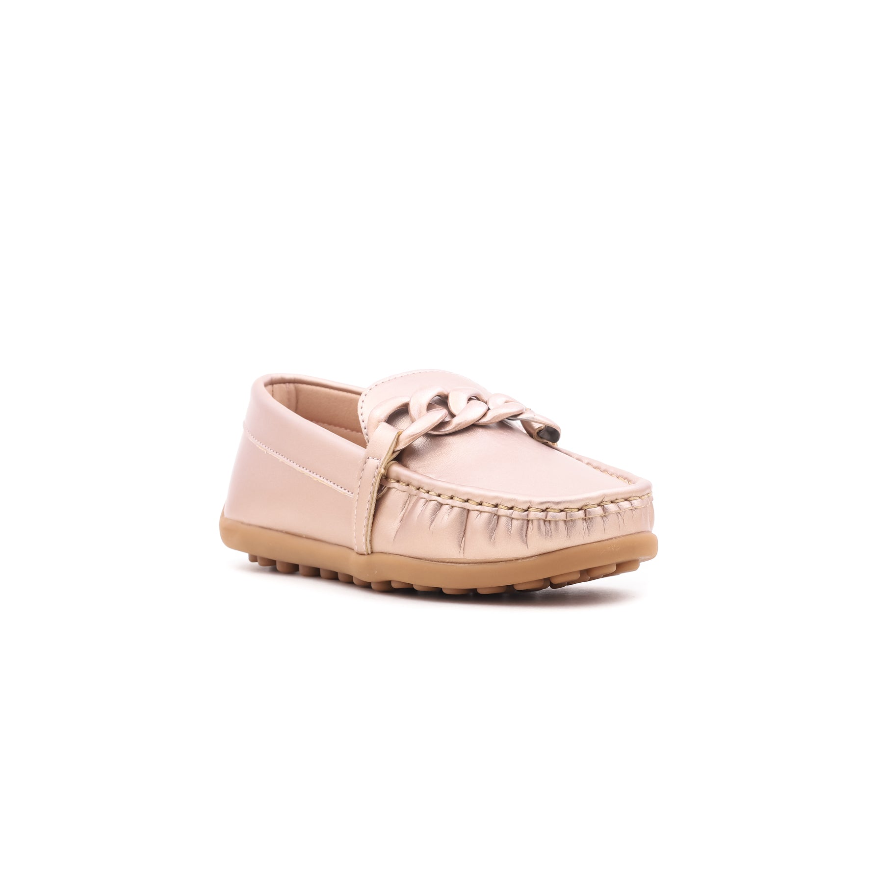 Girls Peach Formal Moccasin KD3668