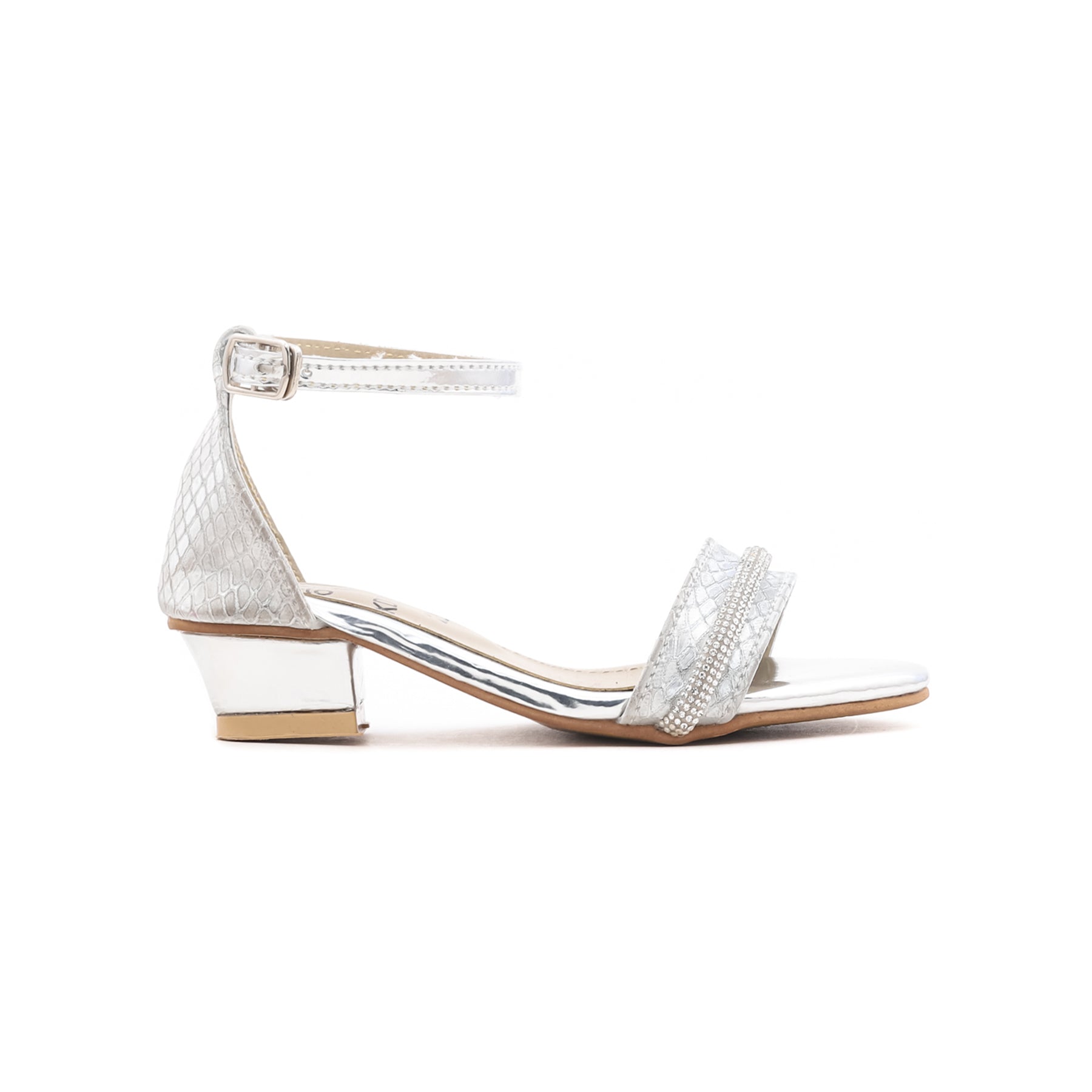 Girls Silver Fancy Sandal KD7418
