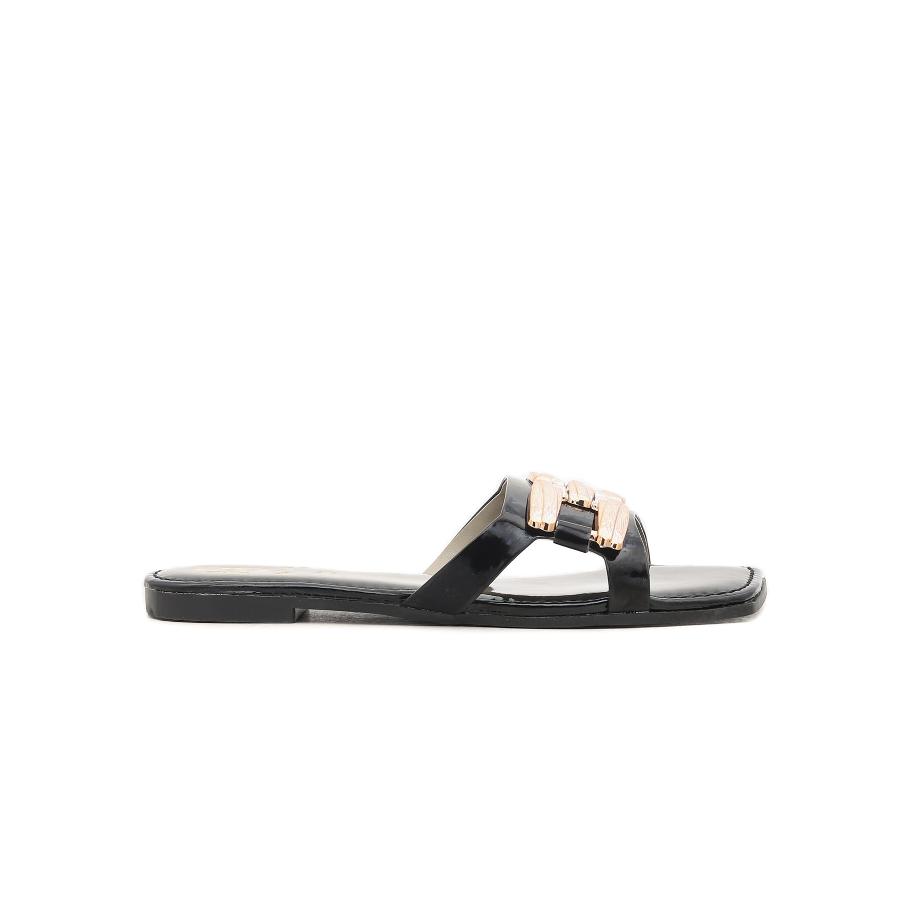 Girls Black Casual Chappal KD7424