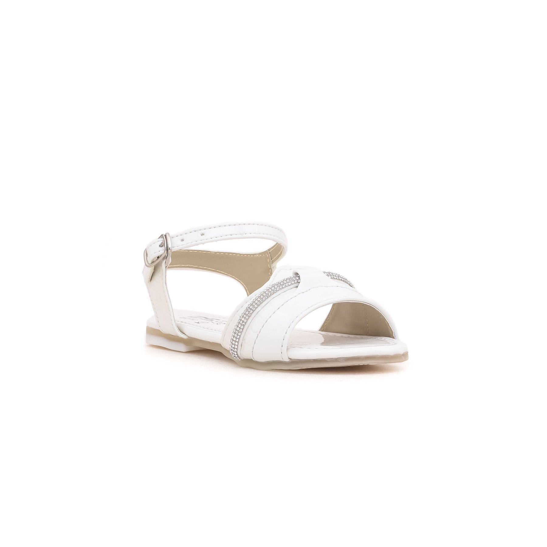 Girls White Formal Sandal KD7596
