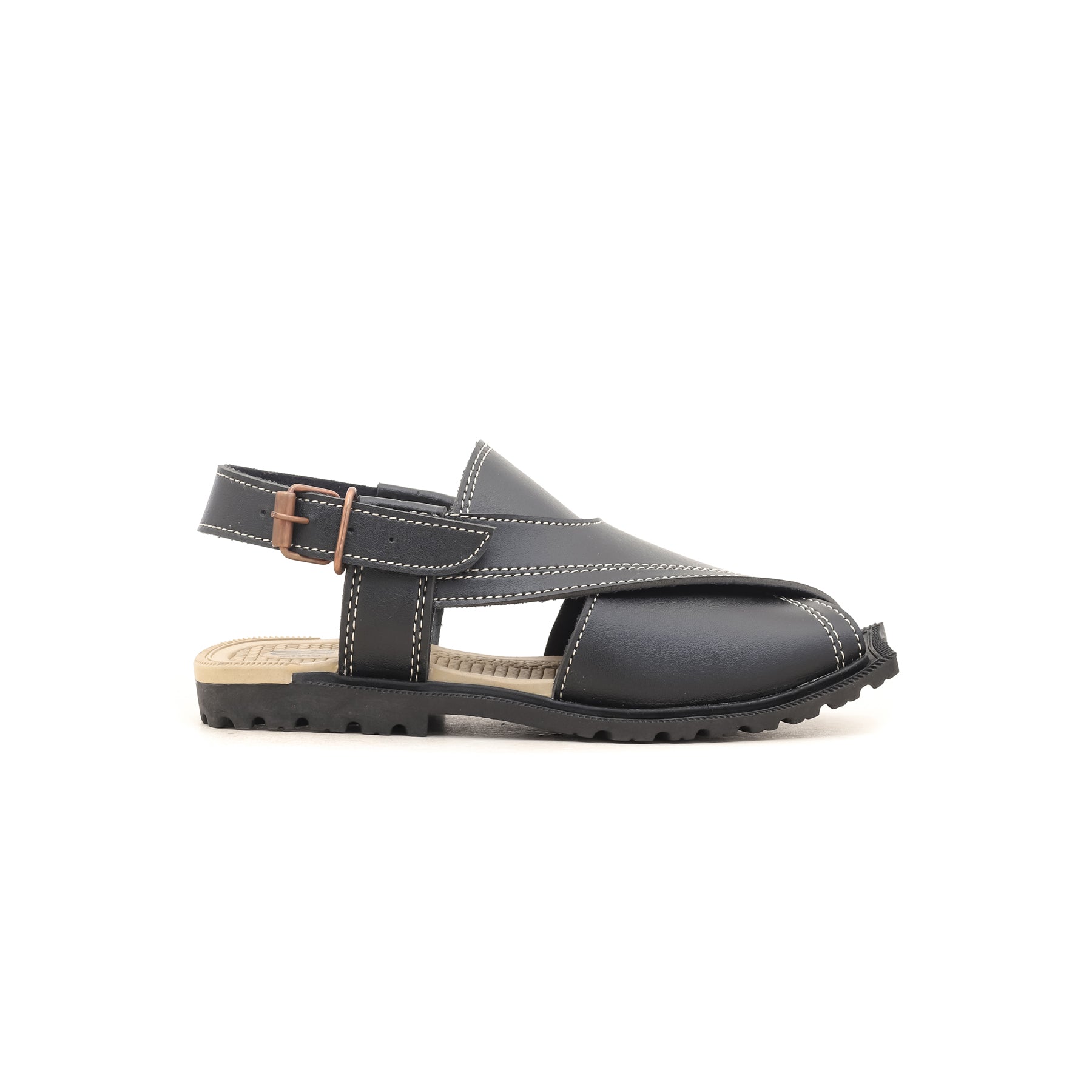 Boys Black Peshawari Chappal KD9246