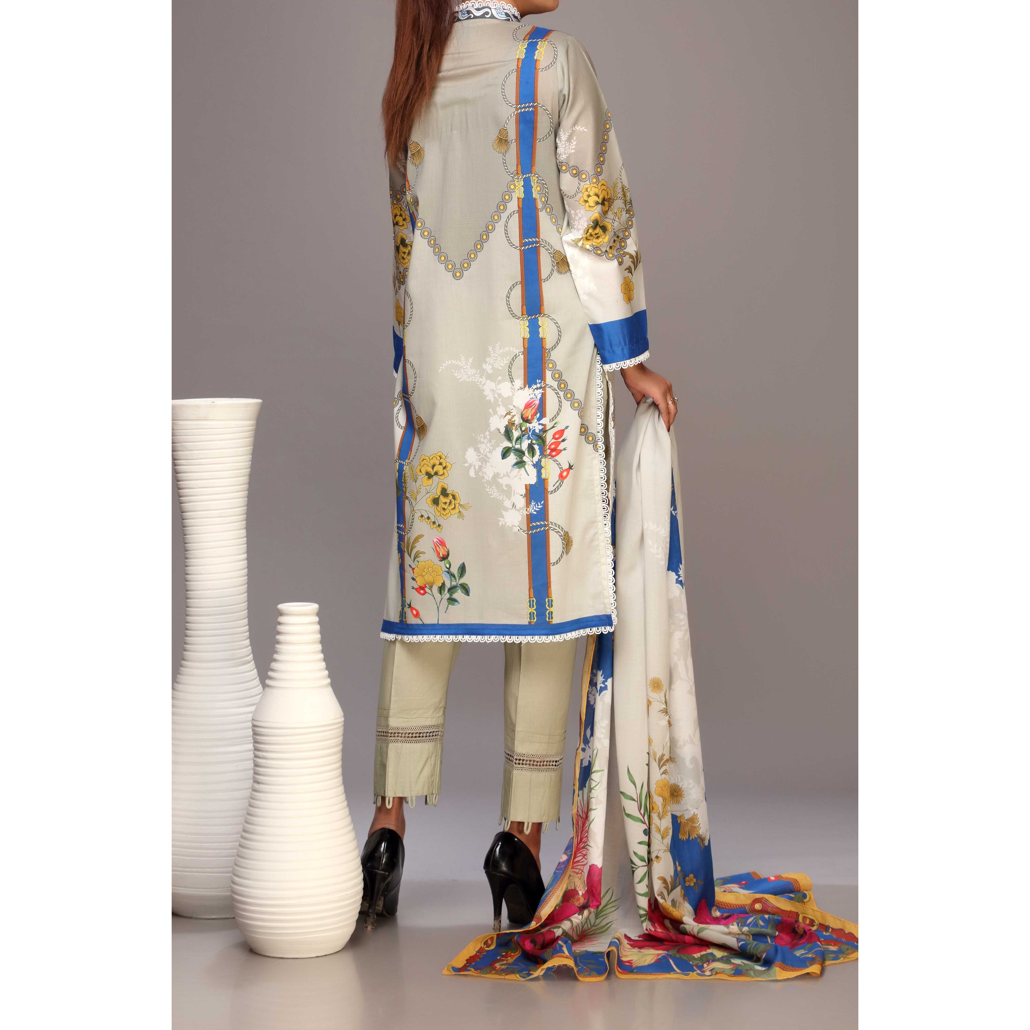 3PC- Digital Printed Lawn Suit PS2206
