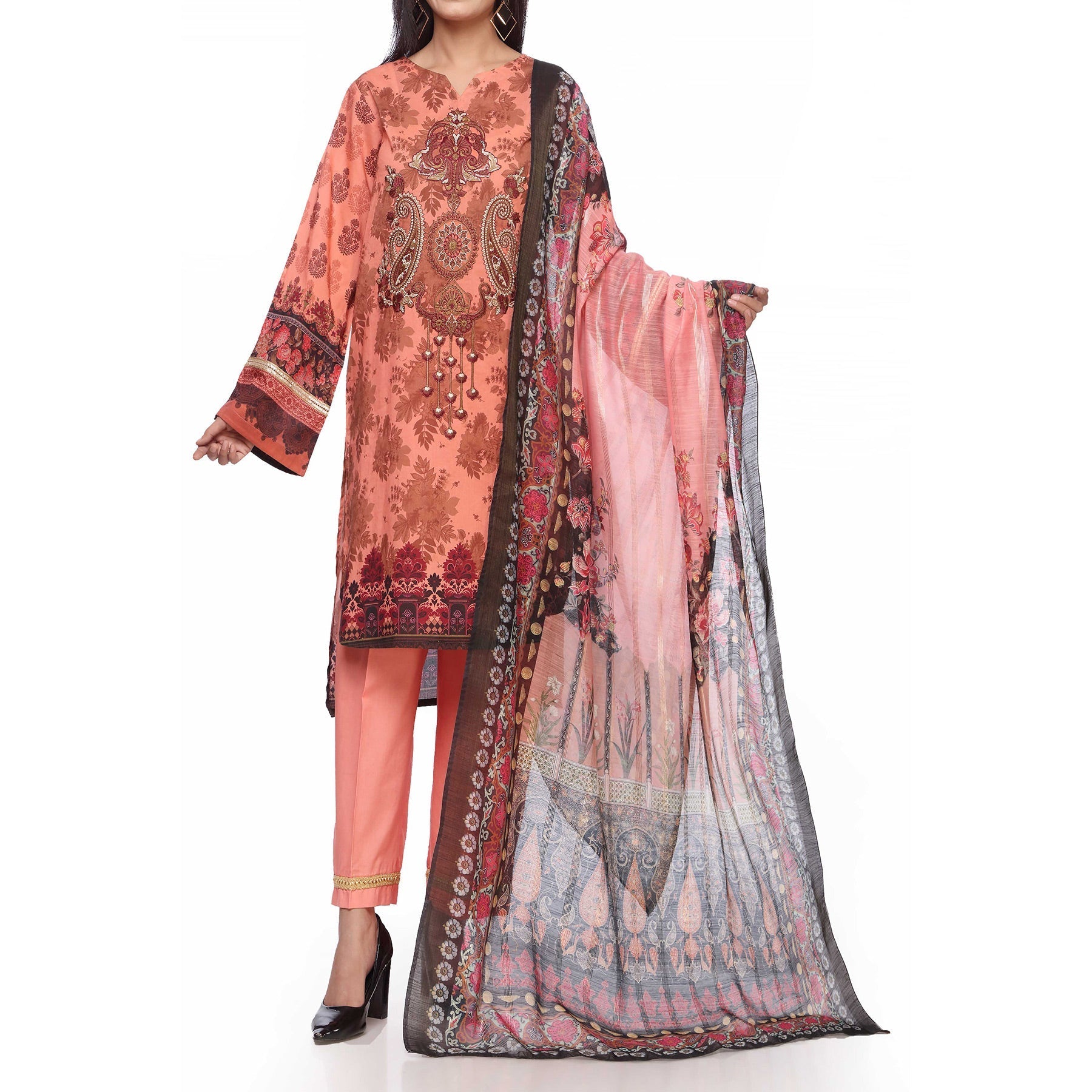 3PC- Digital Printed Lawn Suit PS2354