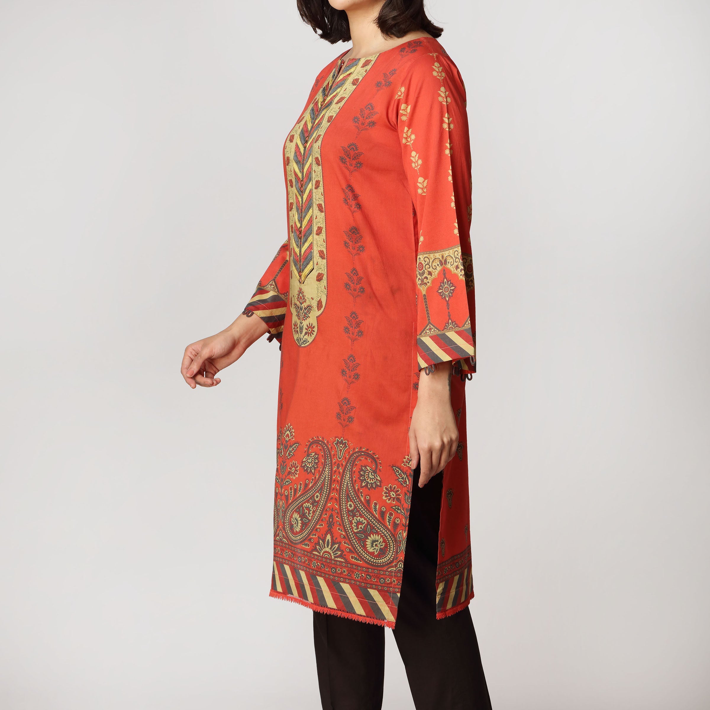 1PC- Digital Printed Lawn Embroidered Shirt PS3104