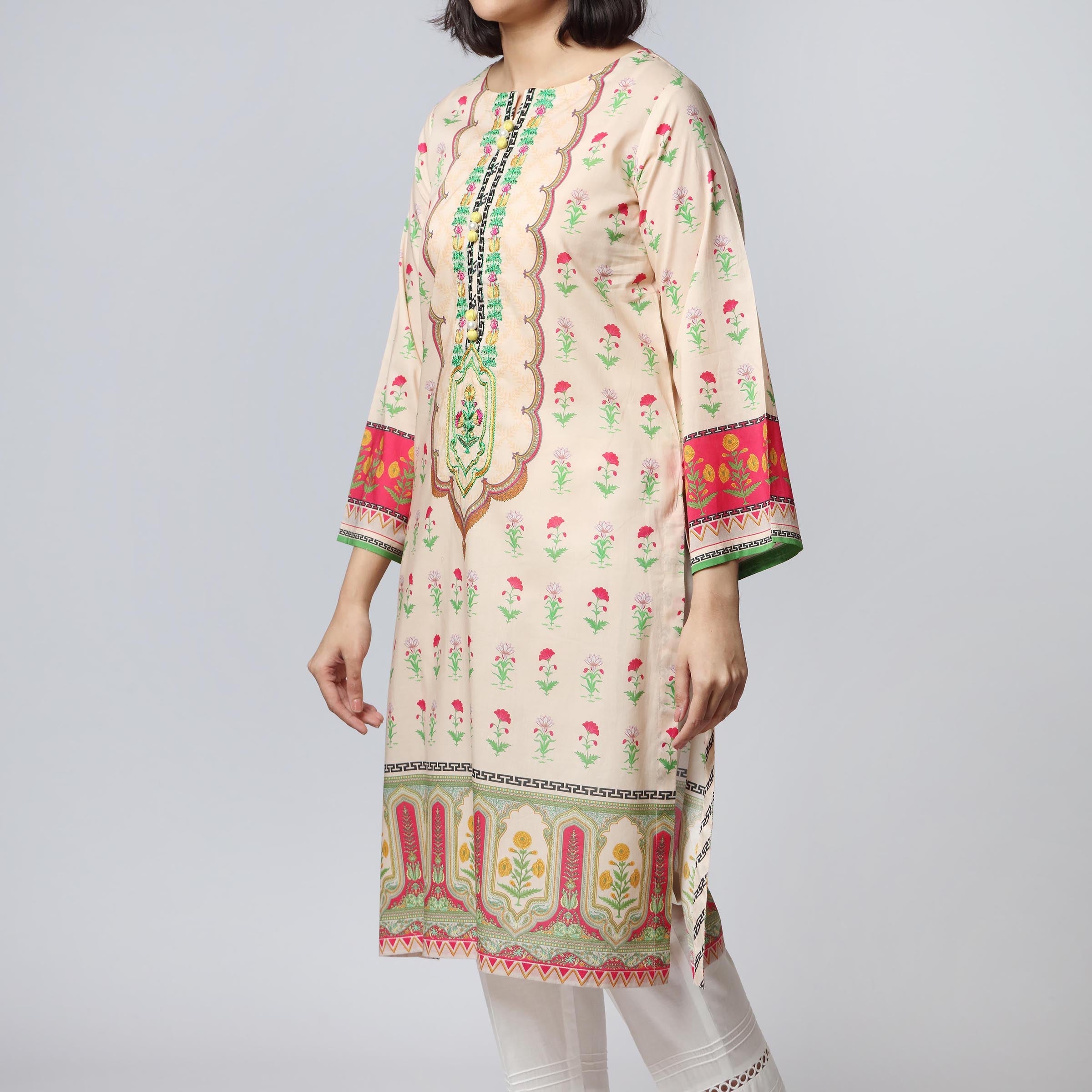 1PC- Digital Printed Lawn Embroidered Shirt PS3129
