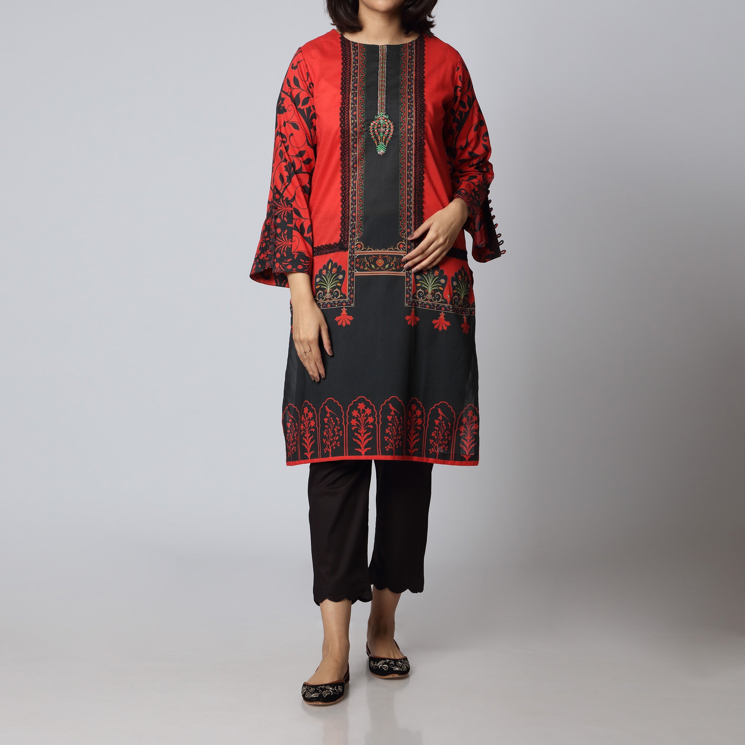 1PC- Digital Printed Lawn Embroidered Shirt PS3430