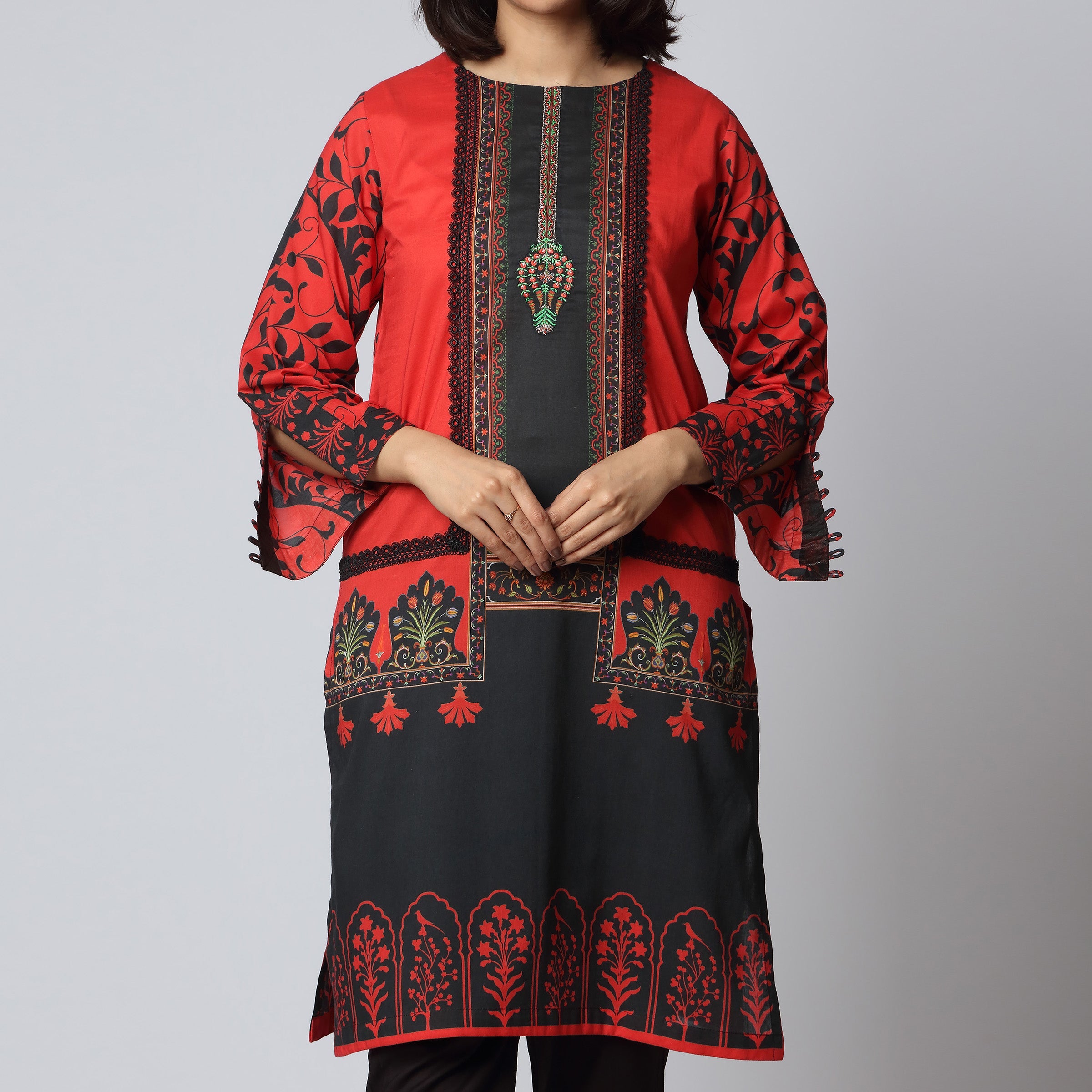 1PC- Digital Printed Lawn Embroidered Shirt PS3430