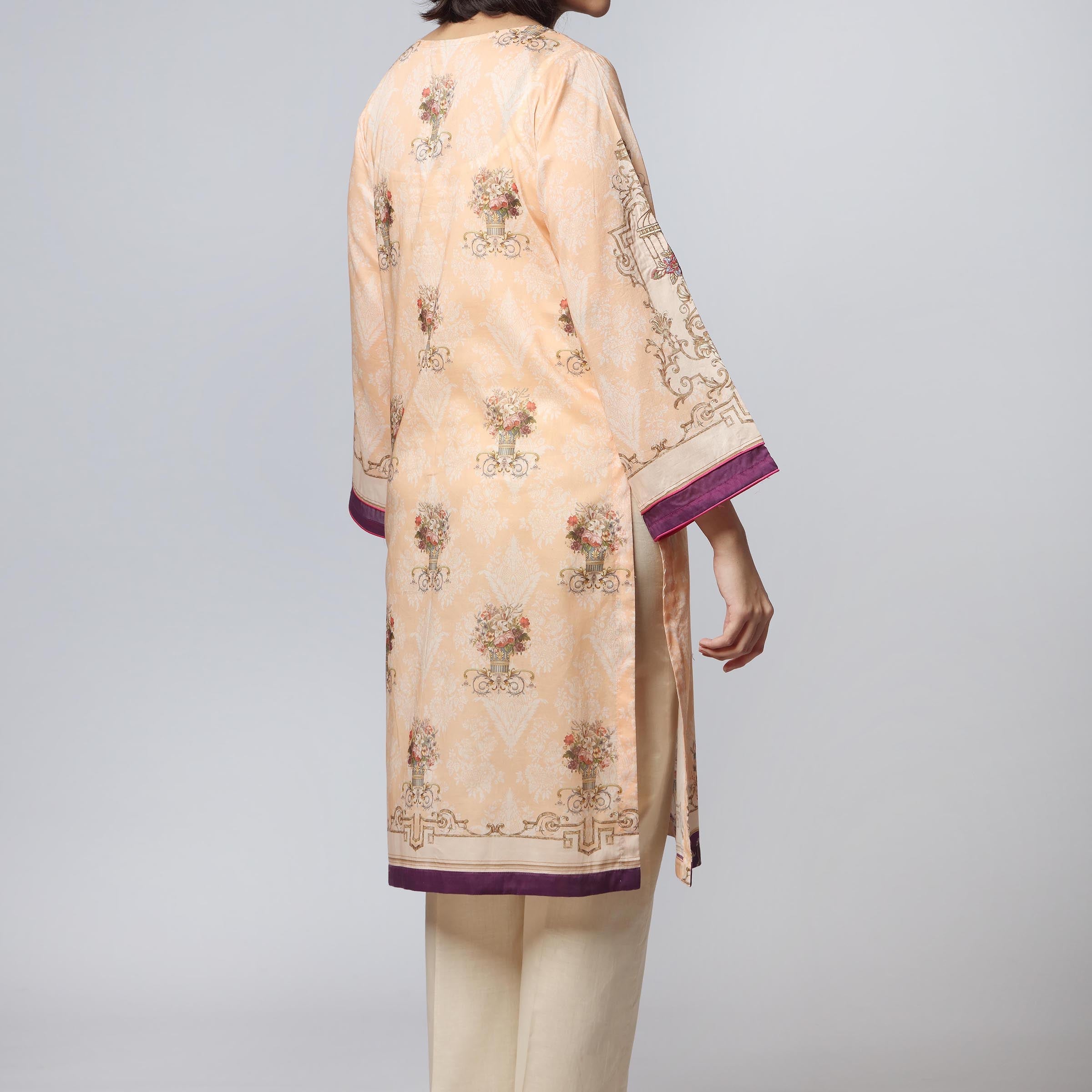 1PC- Digital Printed Lawn Embroidered Shirt PS3437