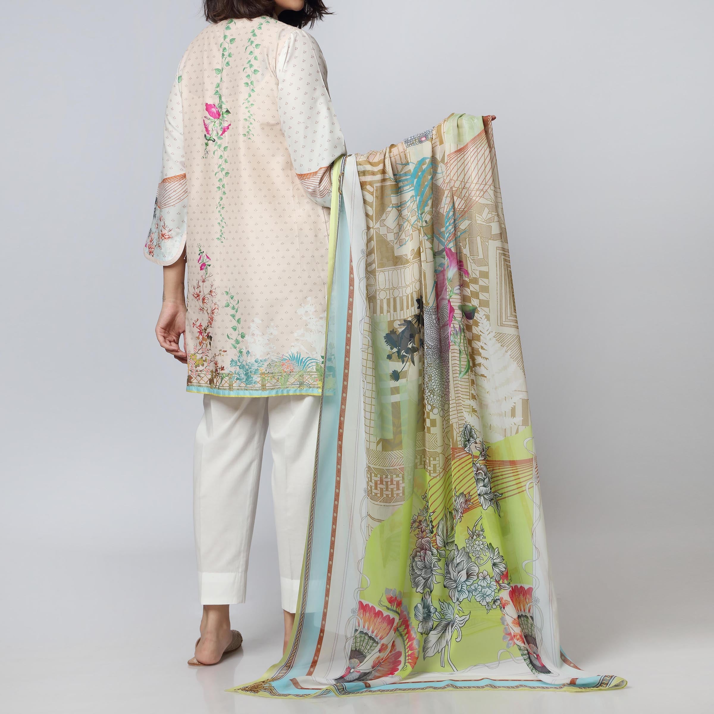 2PC- Digital Printed Lawn Shirt With Dupatta PS3454