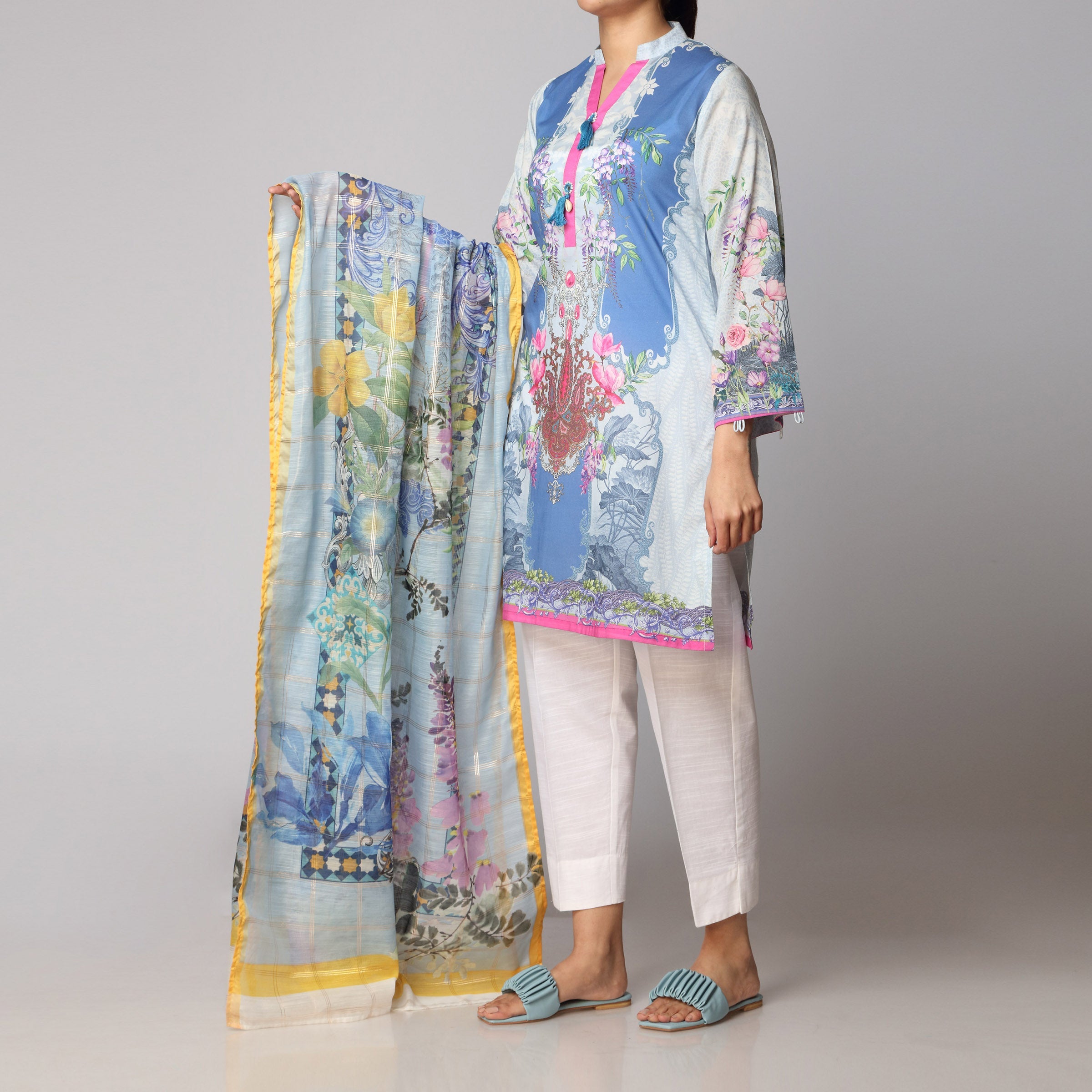 2PC- Digital Printed Lawn Shirt With Dupatta PS3460