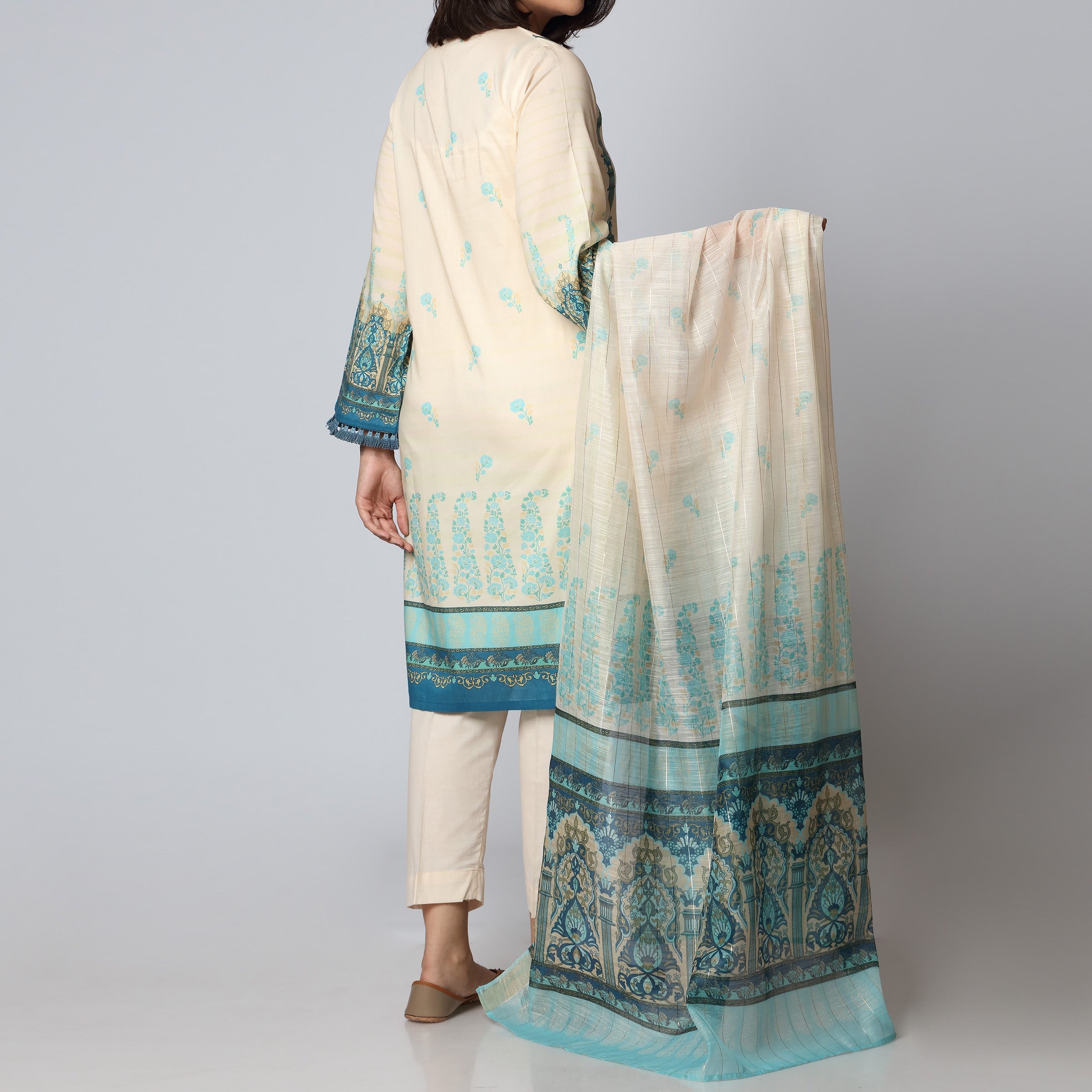 3PC- Digital Printed Lawn Suit  PS3486