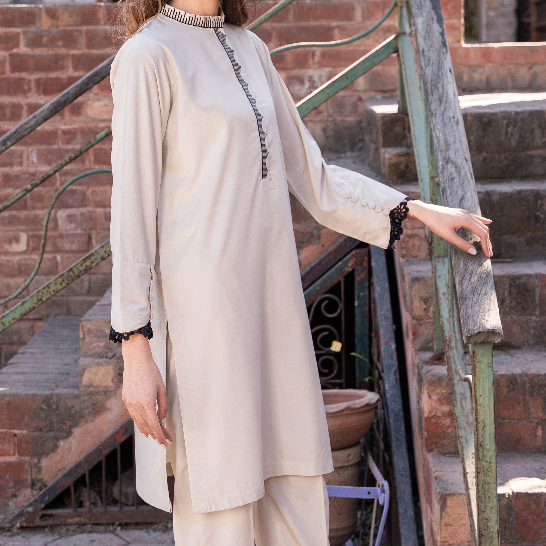 2PC- Solid Shirt & Trouser PS3192