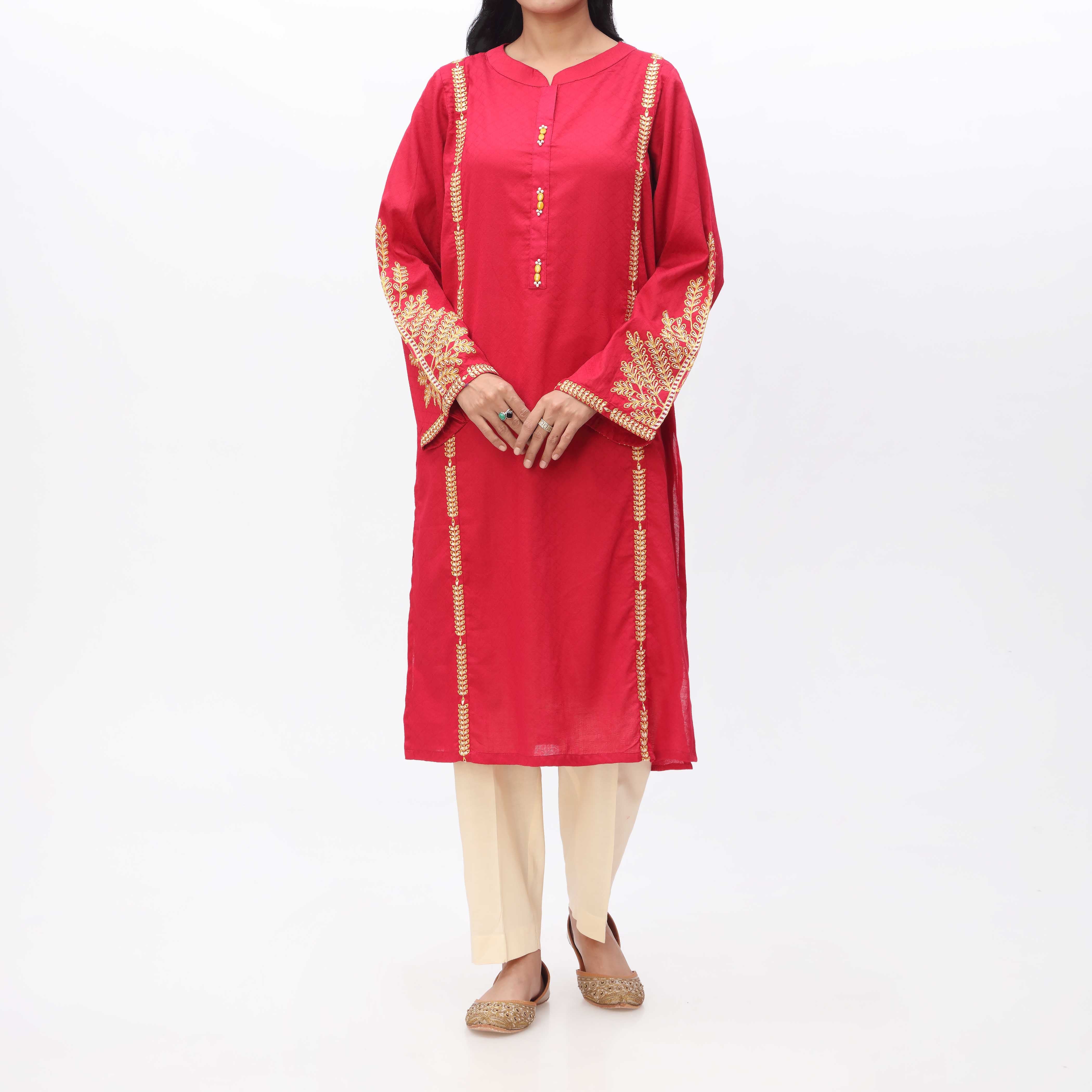 1PC- Embroidered Cambric Shirt PS3208