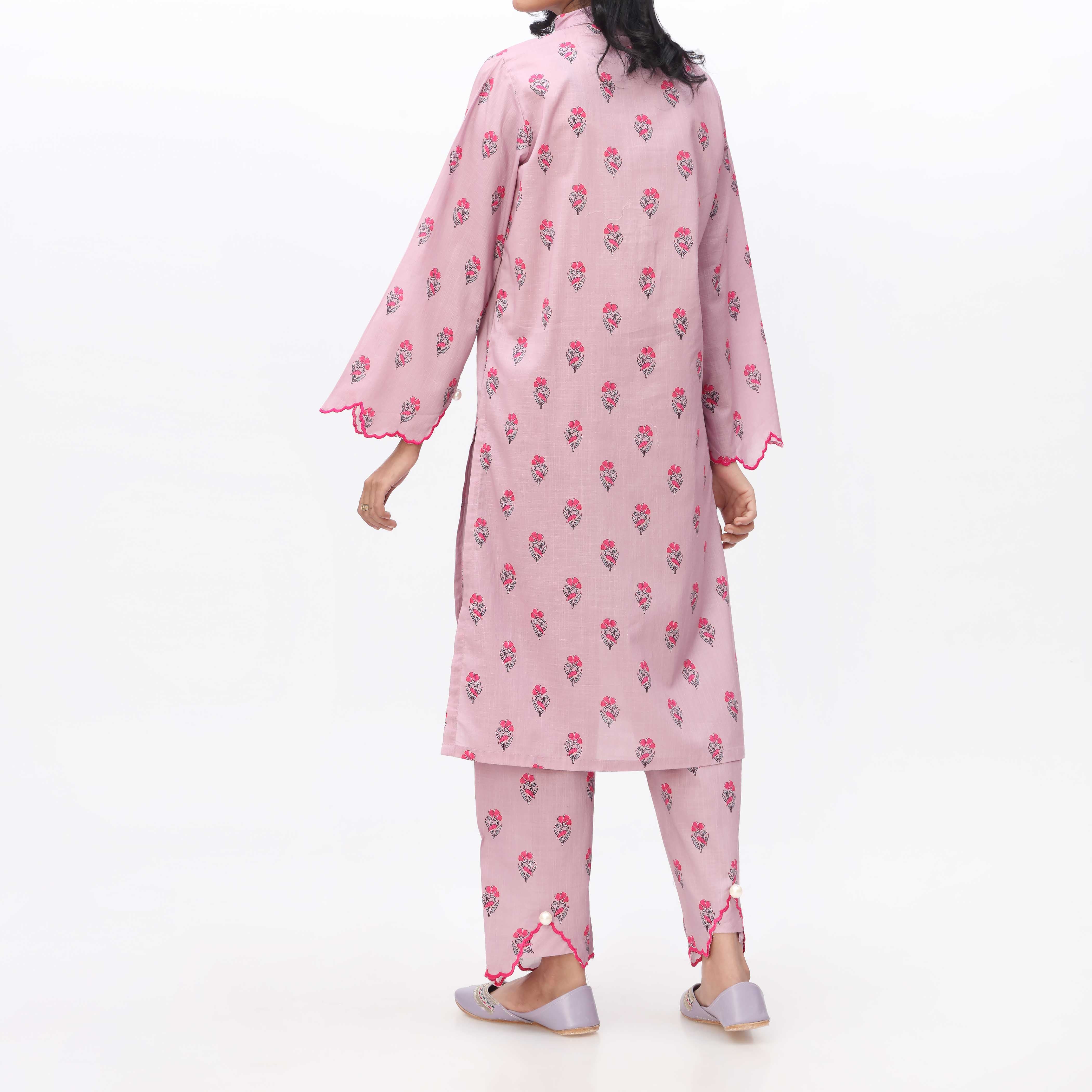 2PC- Printed & Embroidered Cambric Shirt &Trouser PS3344