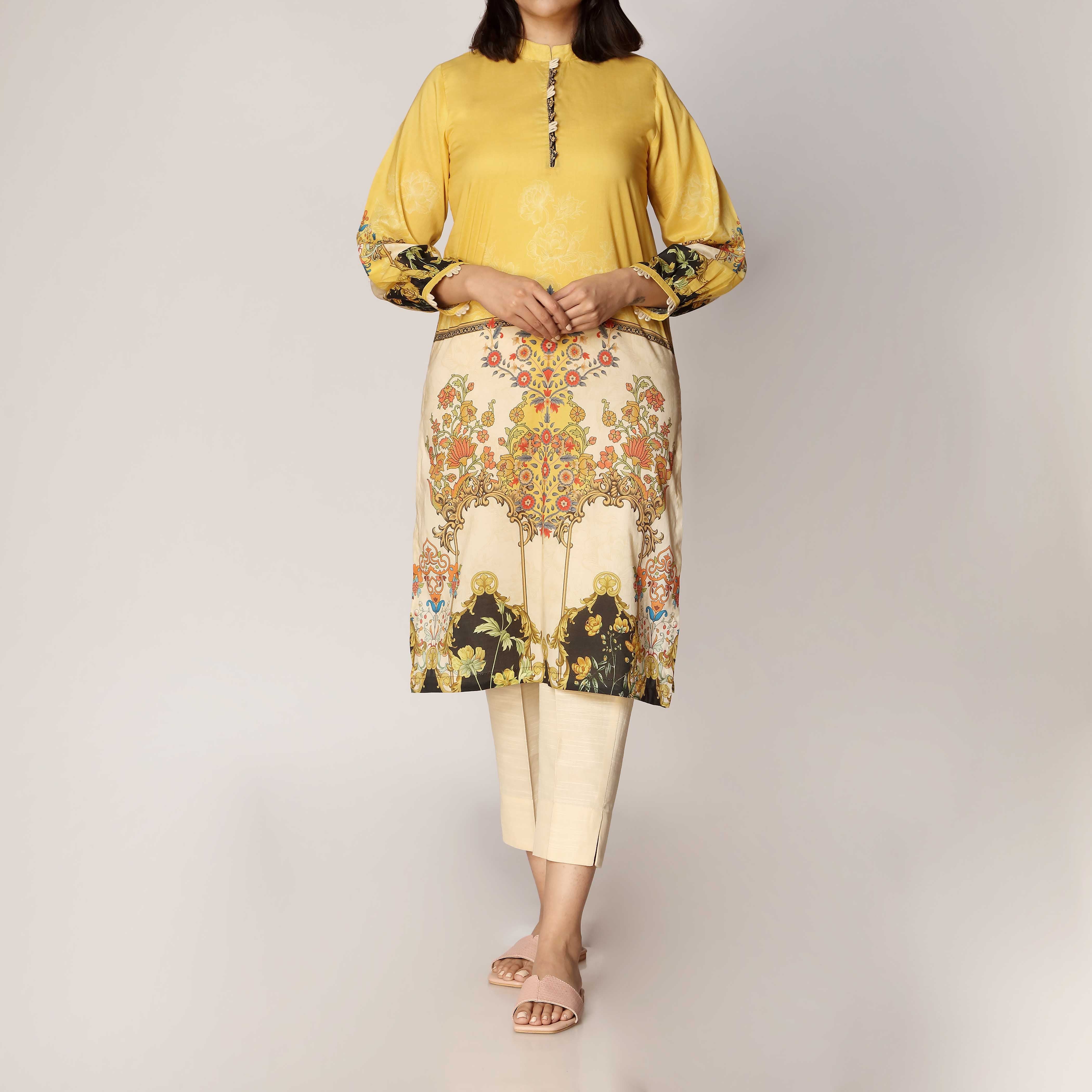 1PC- Unstitched Digital Printed Lawn Shirt PS3441