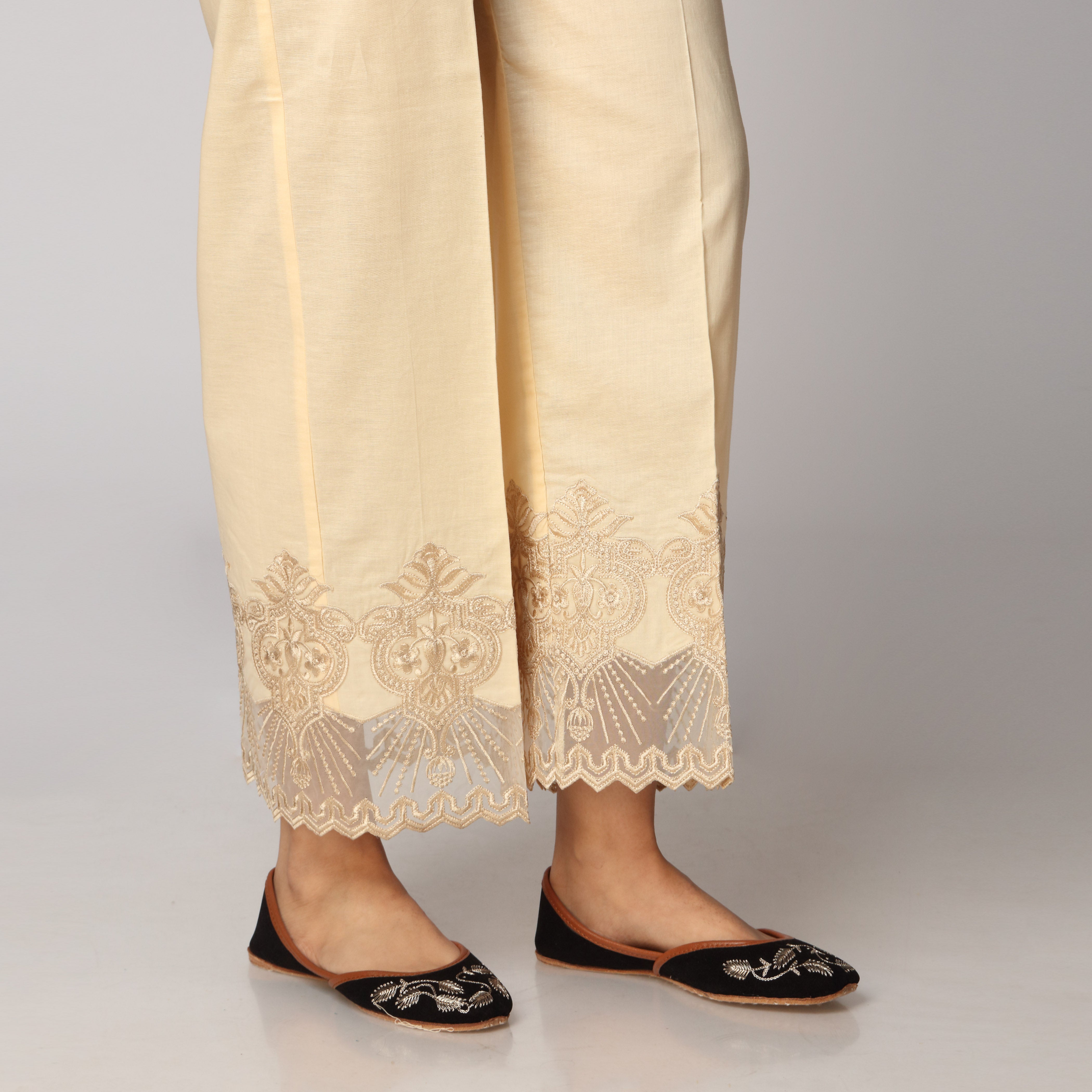 Beige Cambric Straight Fit Trouser PS3508