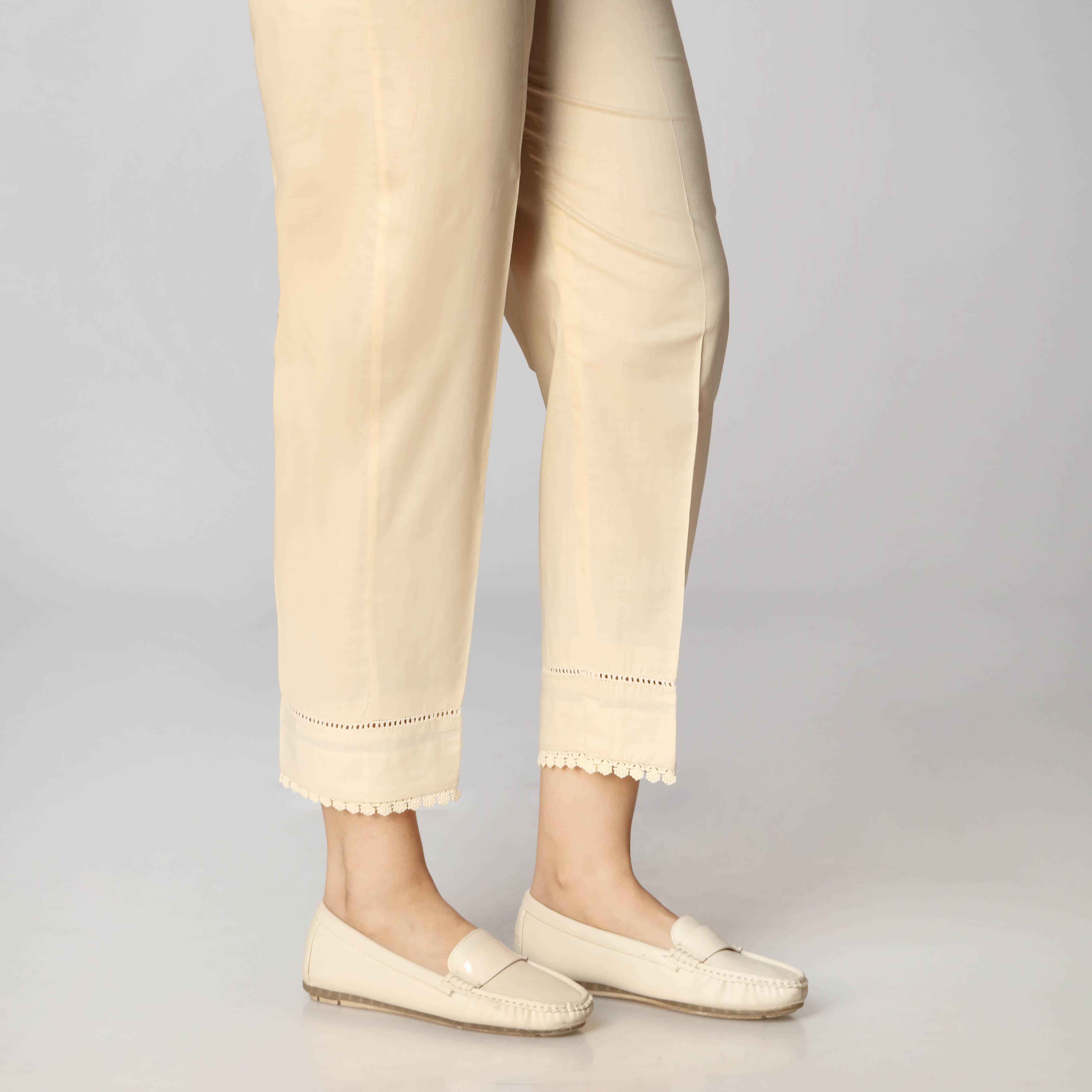 Beige Cotton Slim Fit Trouser PS3509