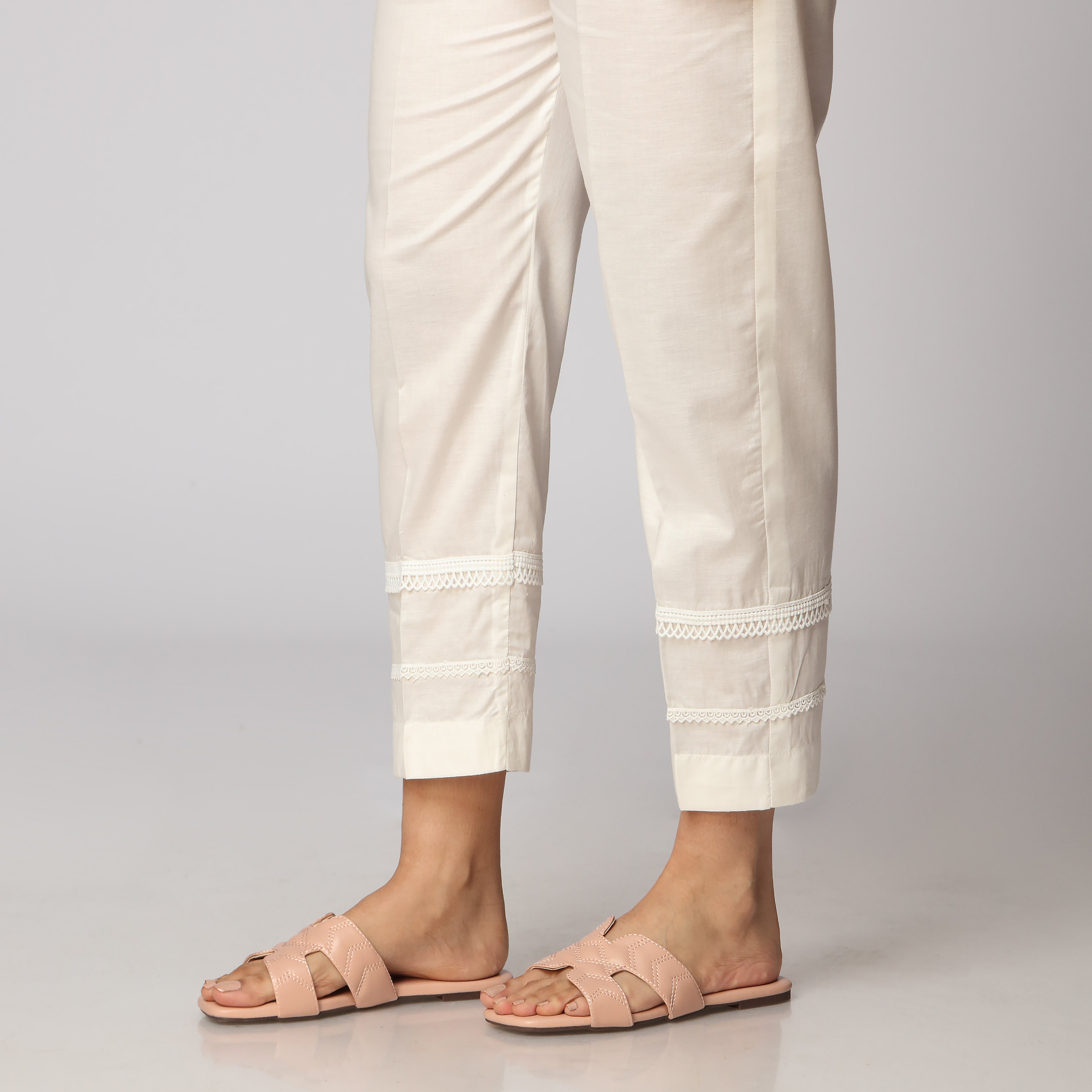 White Cambric Slim Fit Trouser PS3528