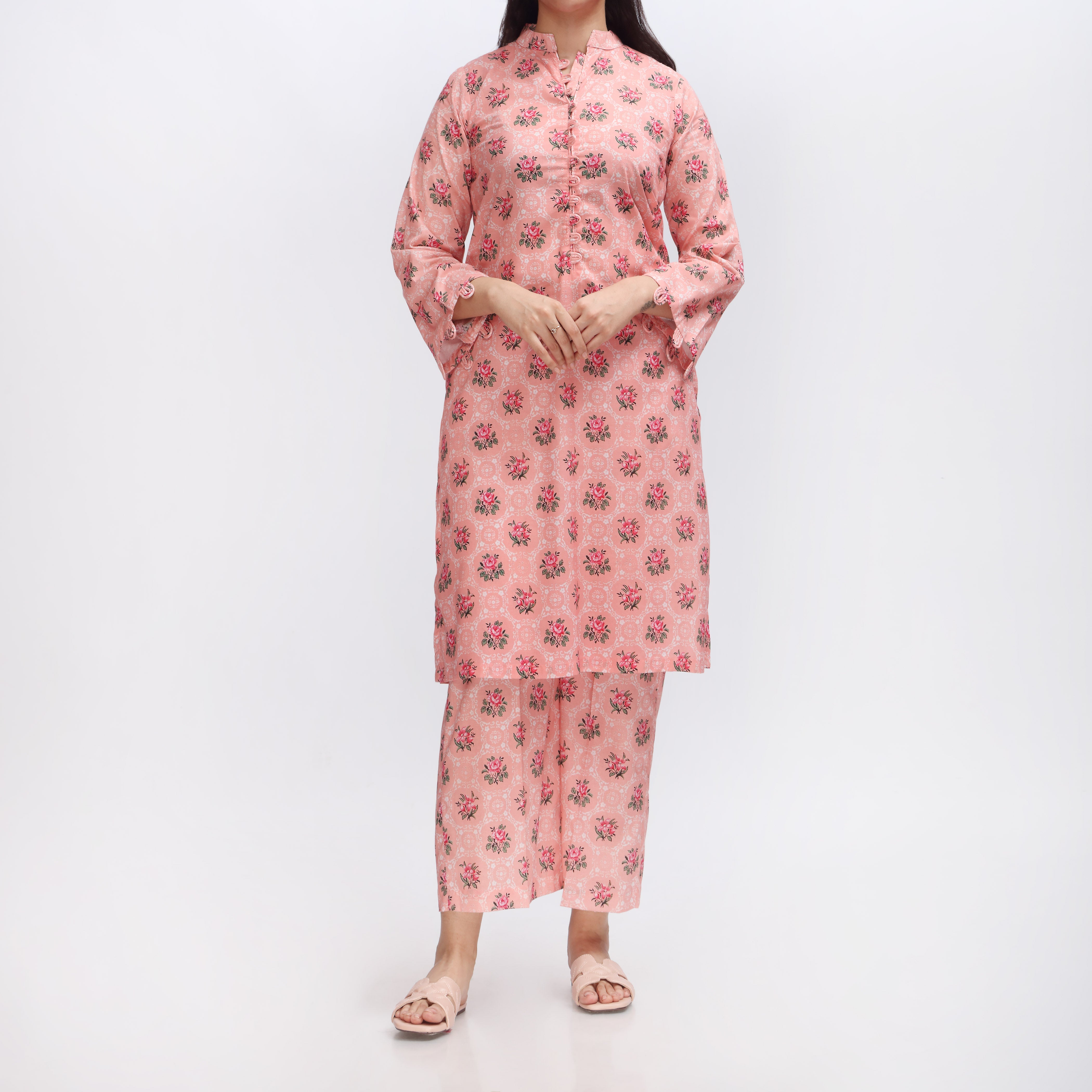 2PC- Printed Cambric Shirt & Trouser PS3810