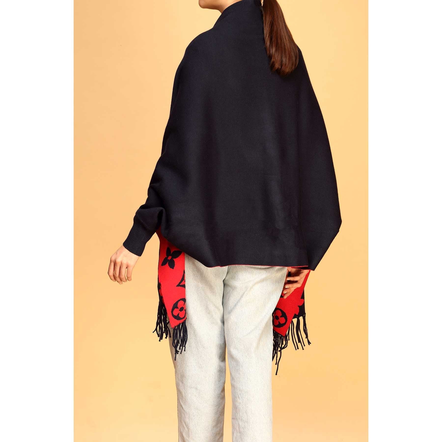 Blue Winter Cape Shawl PW1820