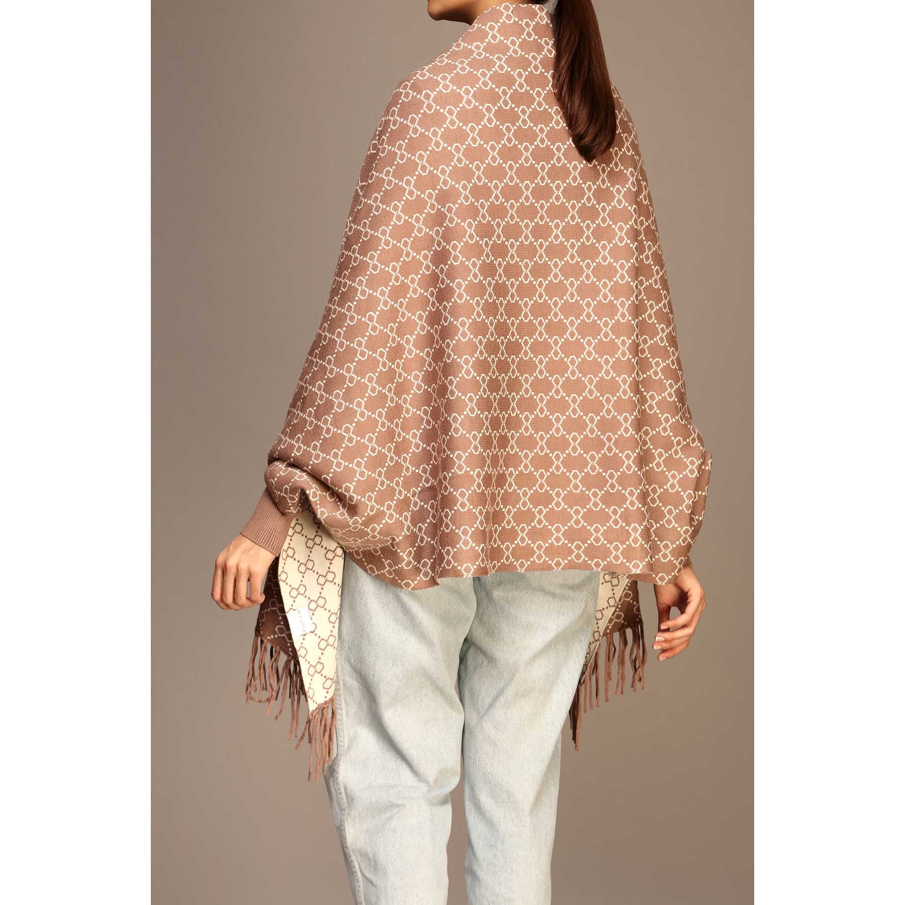 Khaki Winter Cape Shawl PW1821