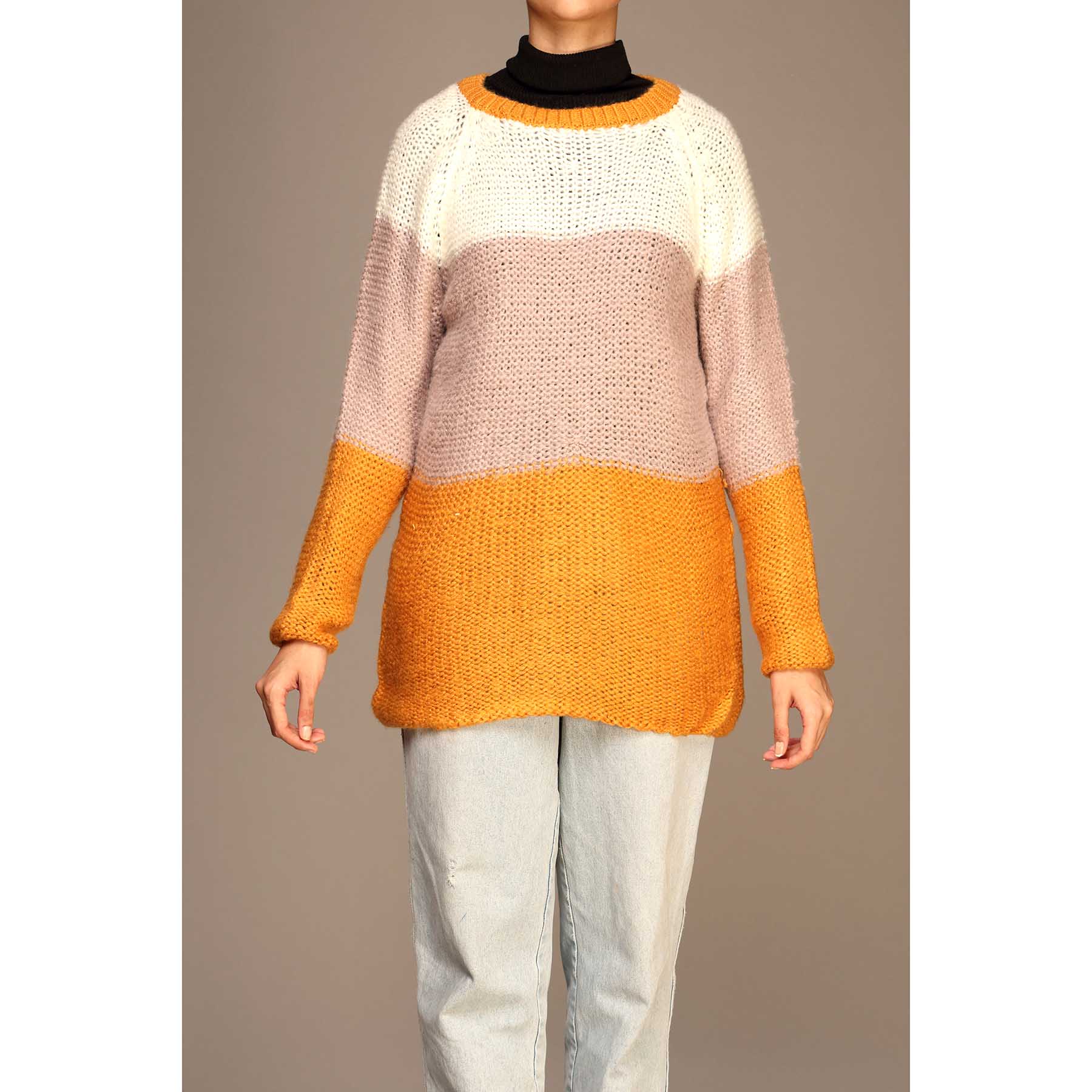 Mustard Color Pullover Sweater PW1907