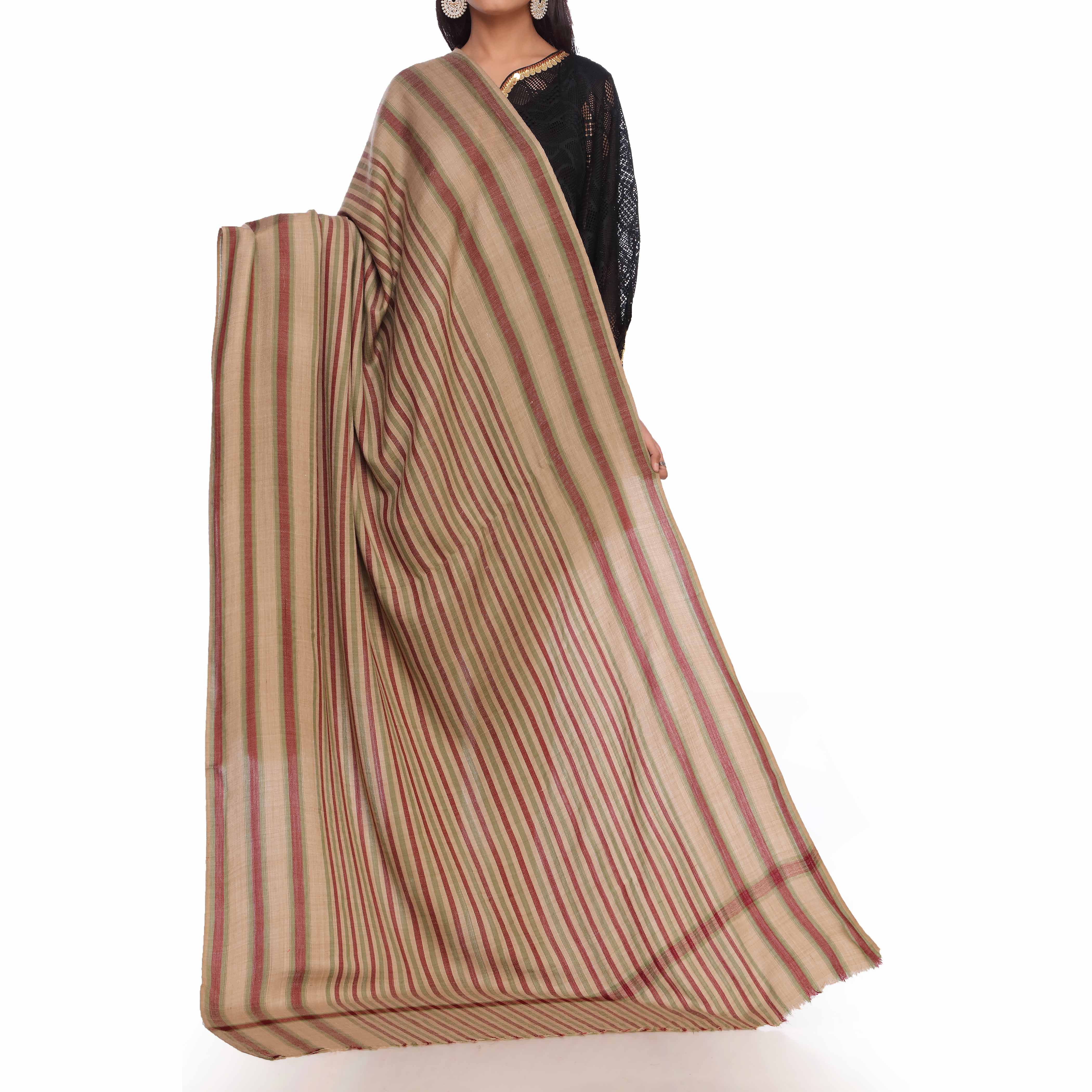 Brown Indian Line Shawl PW2722