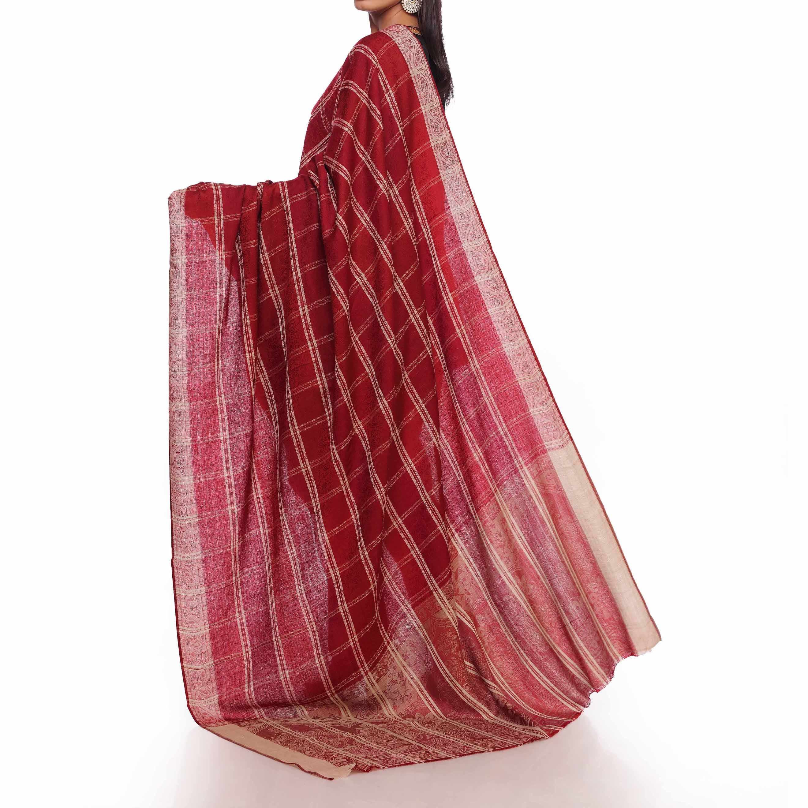 Red Checkered Shawl PW2726